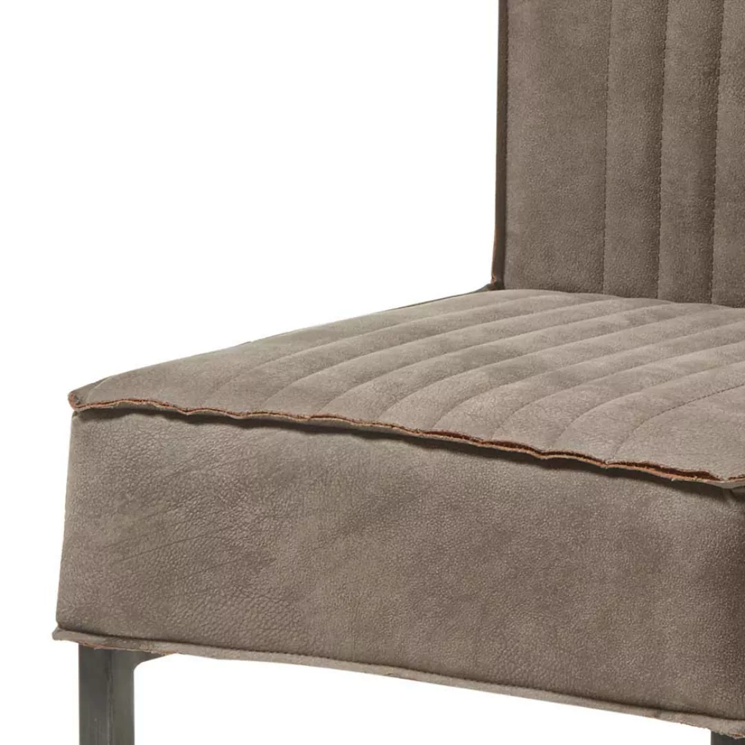 Esstisch Stühle in Taupe und Schwarz Schwinggestell aus Metall (2er Set) günstig online kaufen