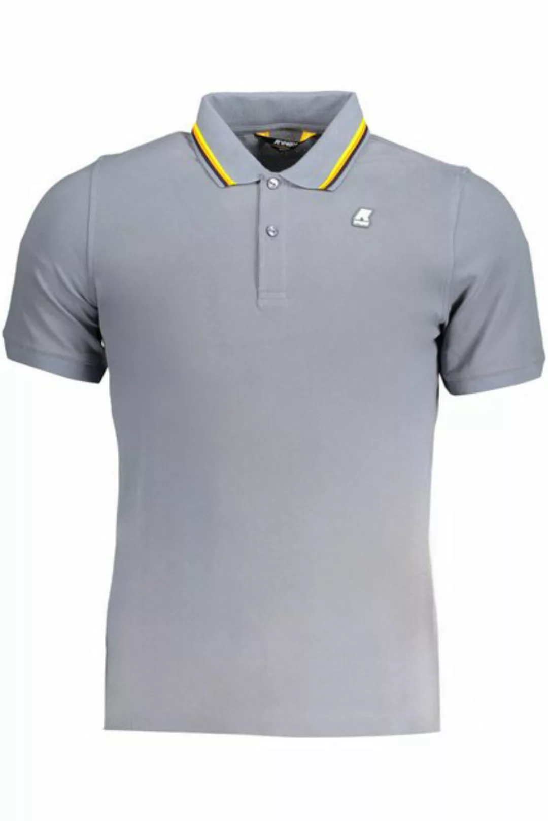 K-Way Poloshirt Graues Herren-Kurzarm-Poloshirt mit Kontrastdetails günstig online kaufen