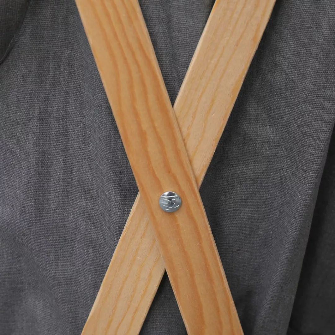 Faltbarer Wäschekorb Grau Holz Und Stoff günstig online kaufen