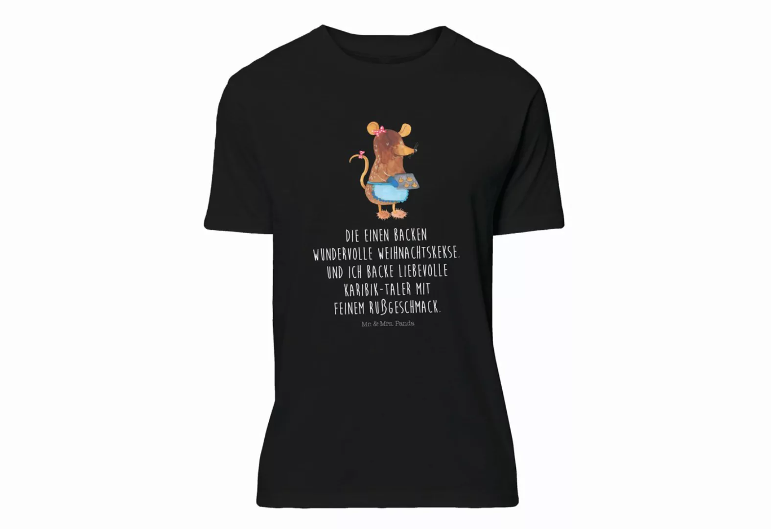 Mr. & Mrs. Panda T-Shirt Maus Kekse - Schwarz - Geschenk, Heiligabend, Wint günstig online kaufen