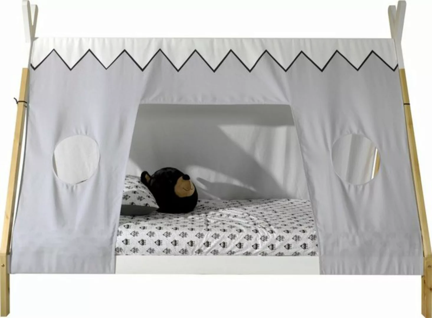Natur24 Bett Bett 206 x 185,1 x 96 cm Kiefer Weiß Natur günstig online kaufen