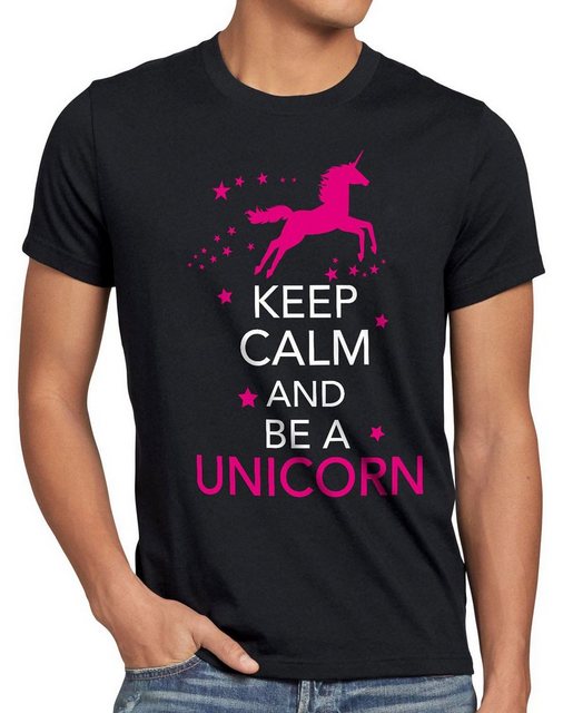 style3 T-Shirt Keep Calm and be a Unicorn Einhorn spruch fun funshirt pferd günstig online kaufen