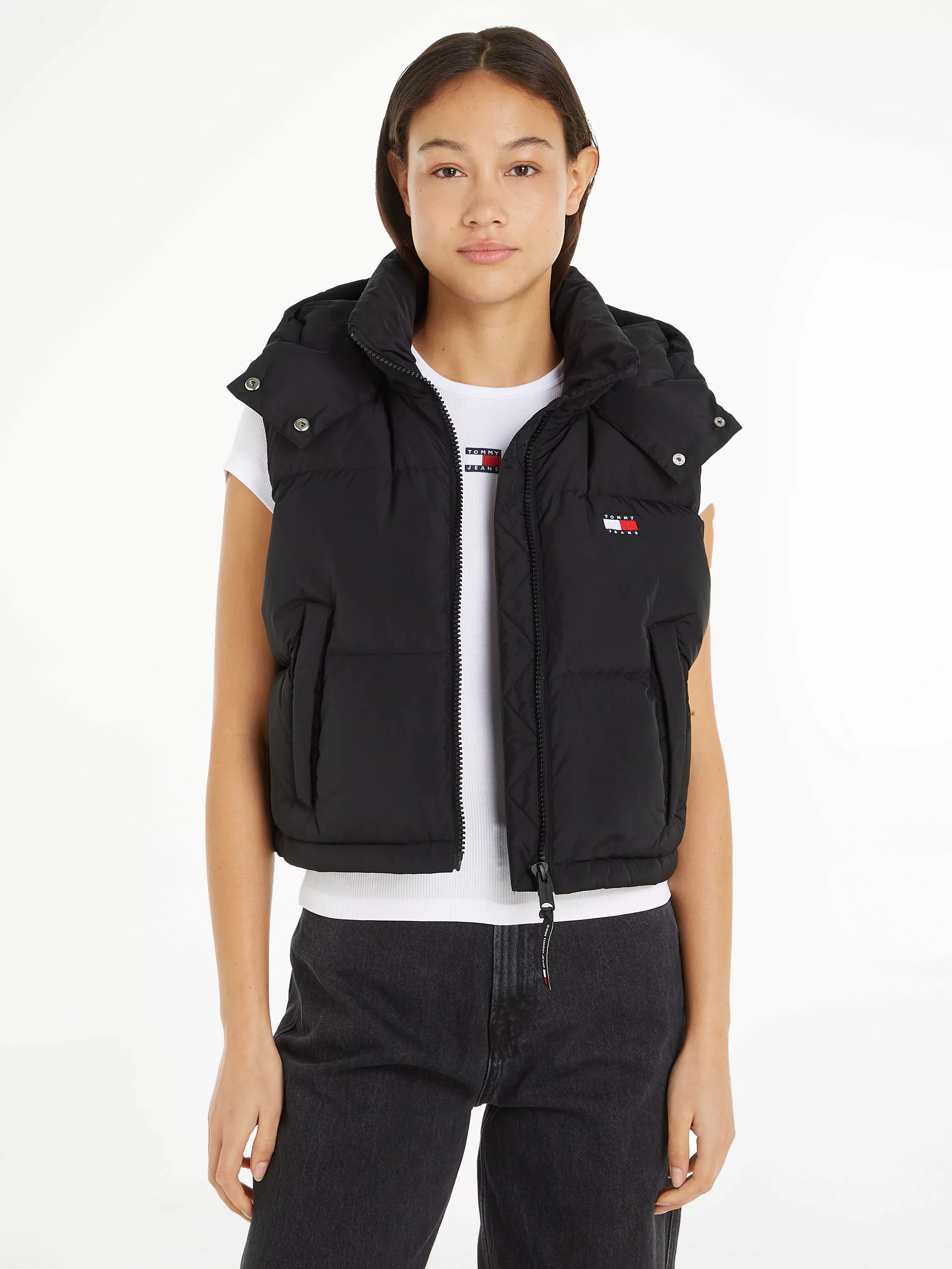 Tommy Jeans Steppweste TJW CRP ALASKA PUFFER VEST in modischer Cropped Form günstig online kaufen