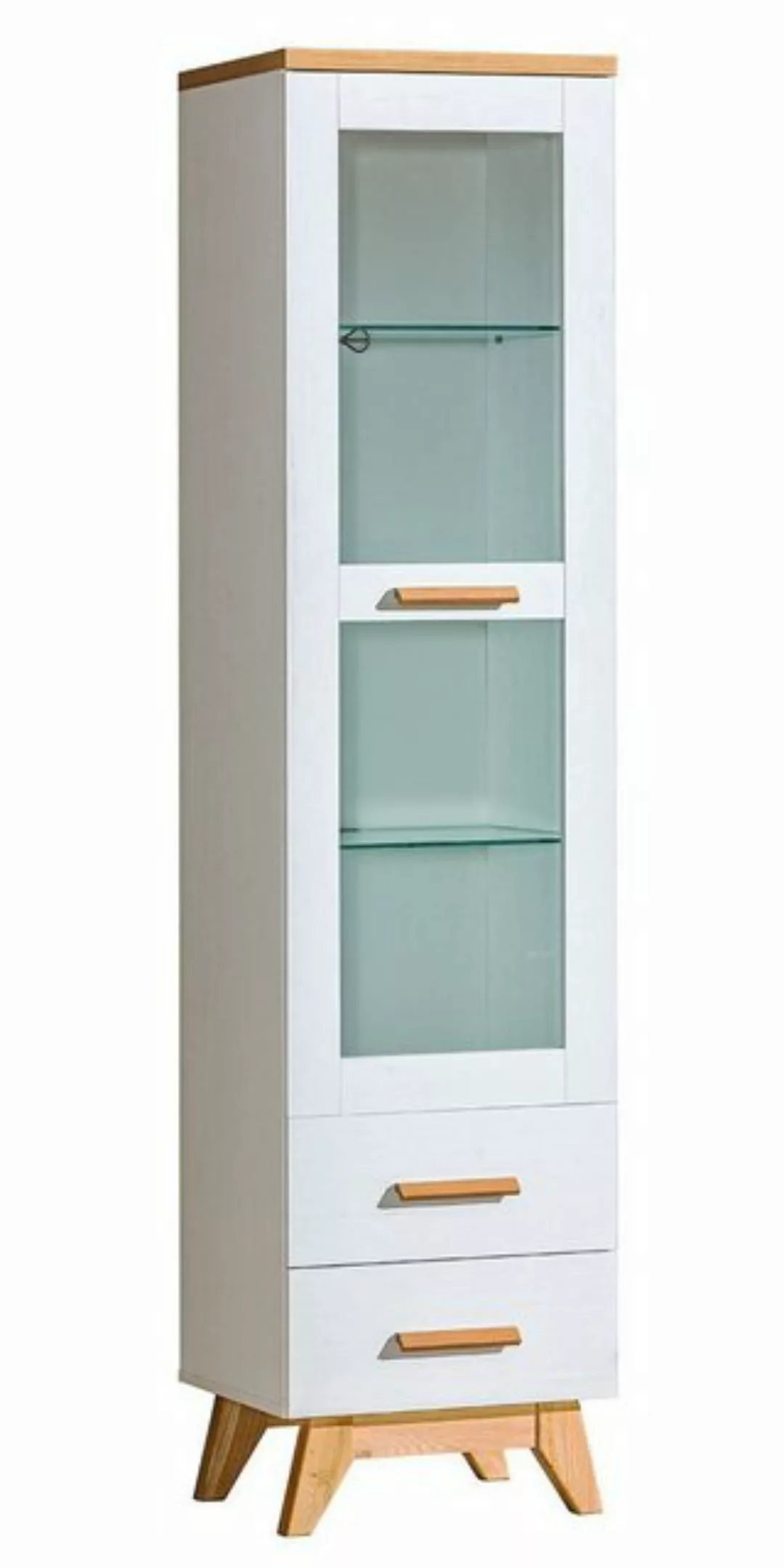 Feldmann-Wohnen Vitrine Seven (1-St) 45x40x185cm Nash Eiche Andersen Kiefer günstig online kaufen