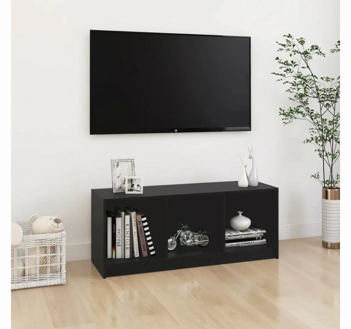 furnicato TV-Schrank Schwarz 104x33x41 cm Massivholz Kiefer günstig online kaufen