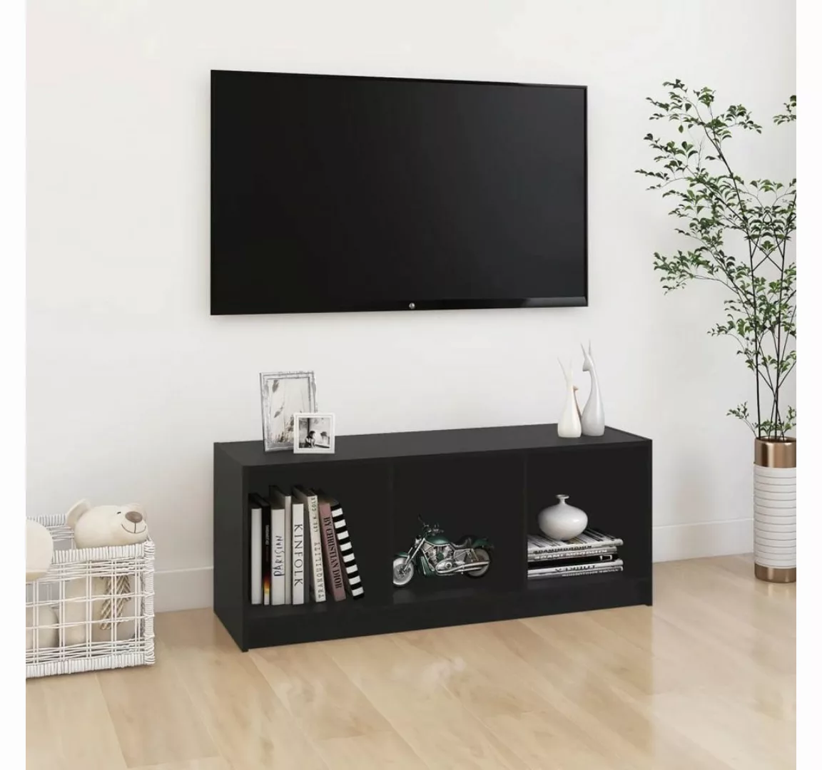 vidaXL TV-Schrank TV-Schrank Schwarz 104x33x41 cm Massivholz Kiefer Lowboar günstig online kaufen