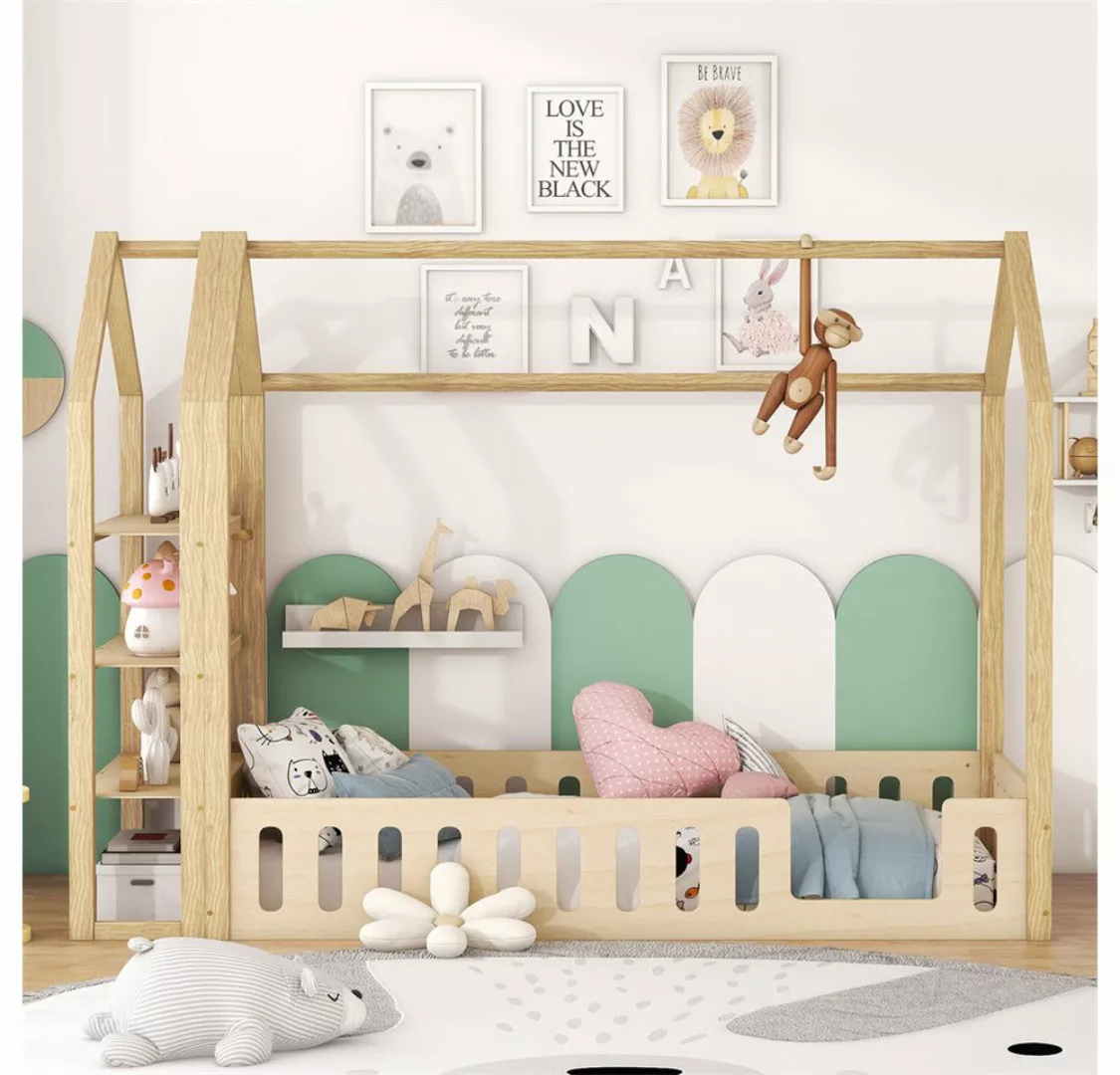 XDeer Kinderbett 90 x 200cm Kinderbetten, Flachbetten, Hausbetten mit, Gelä günstig online kaufen