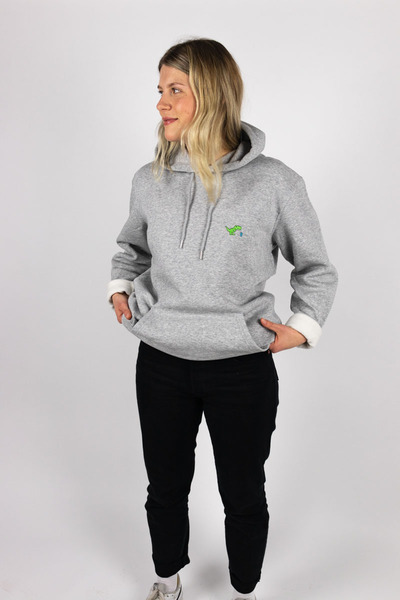 Trink-tiry Unisex Dino Hoodie Grau günstig online kaufen