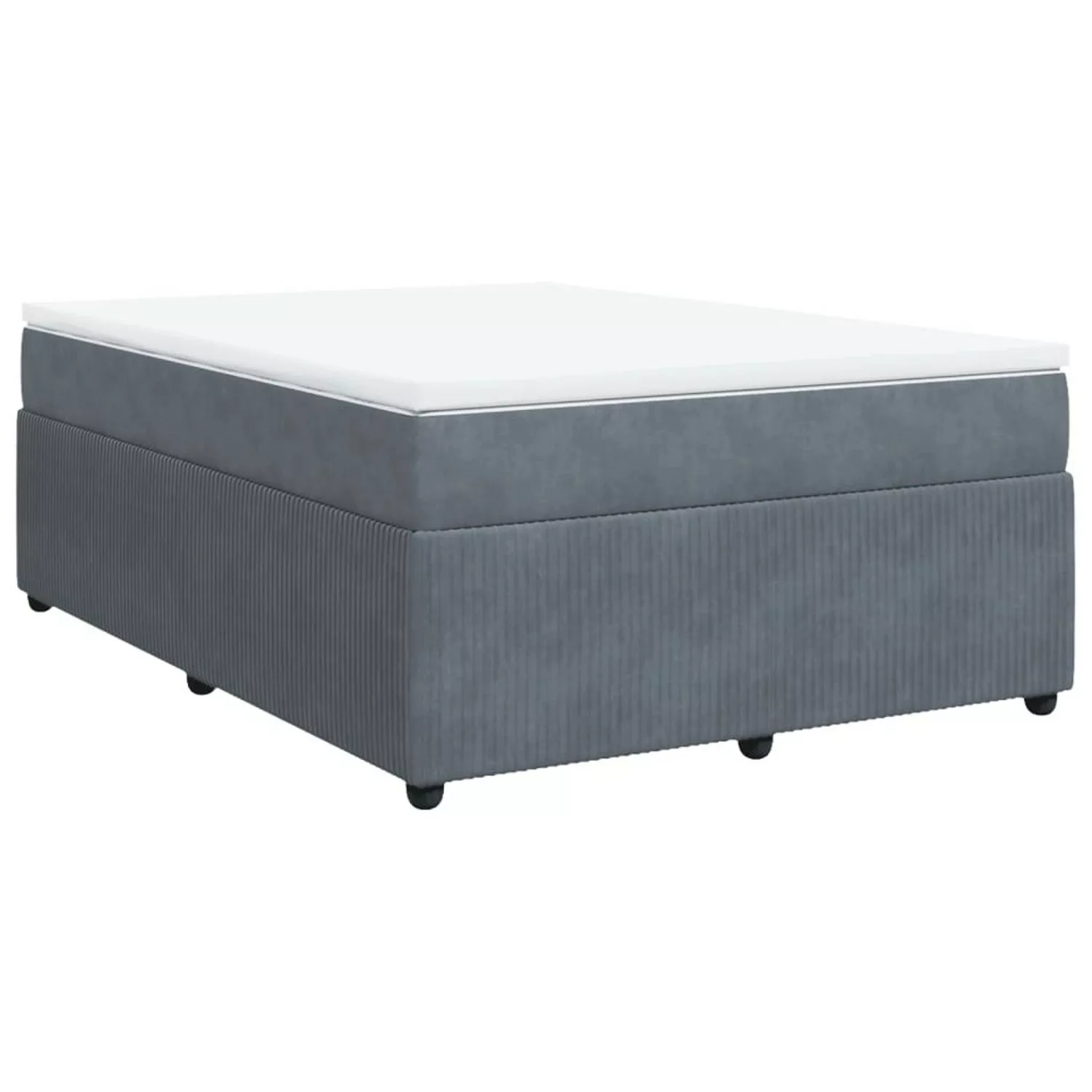 vidaXL Boxspringbett, Boxspringbett mit Matratze Dunkelgrau 140x190 cm Samt günstig online kaufen