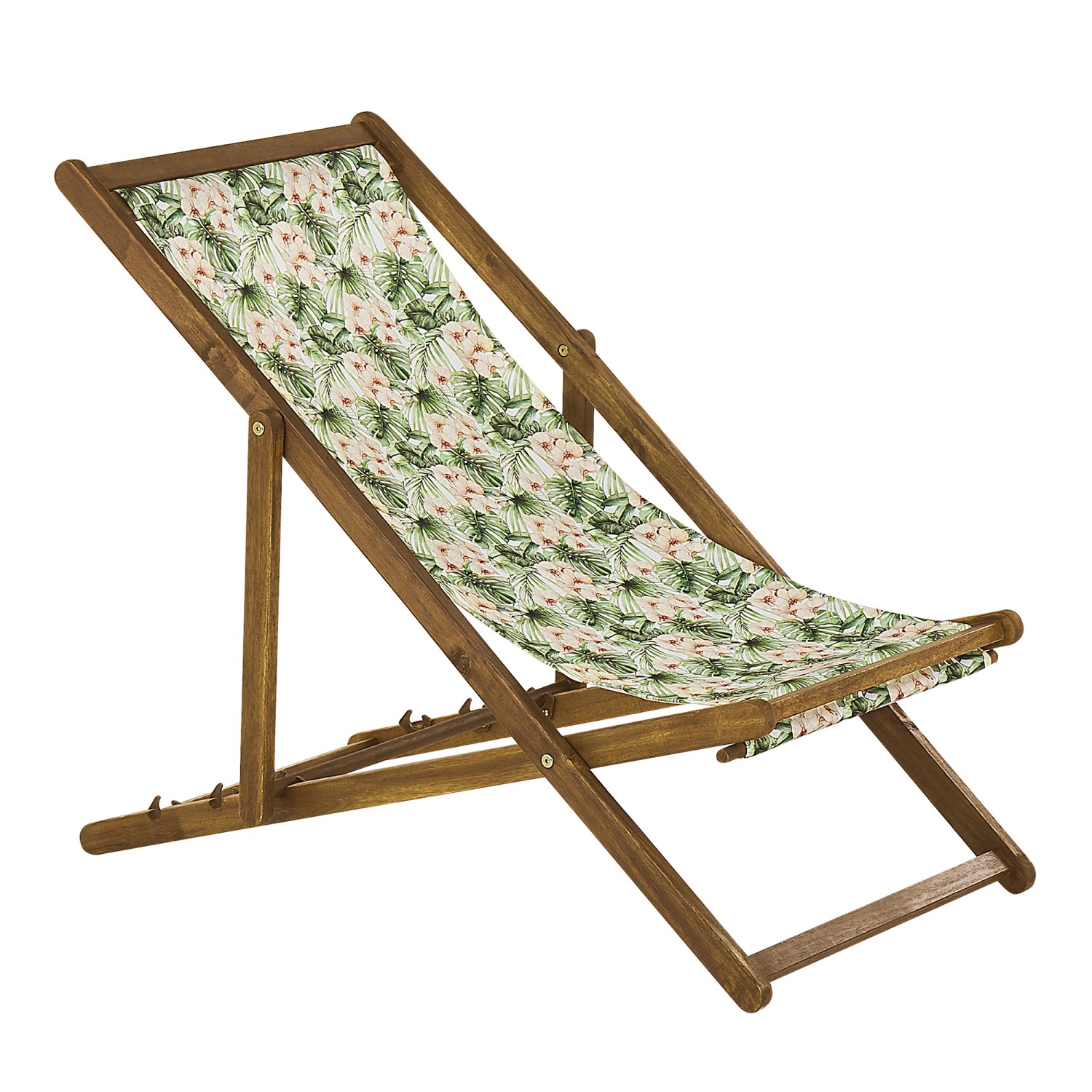 Beliani Gartenliege Rosa Grün Heller Holzfarbton Weiss 97x54x70 günstig online kaufen