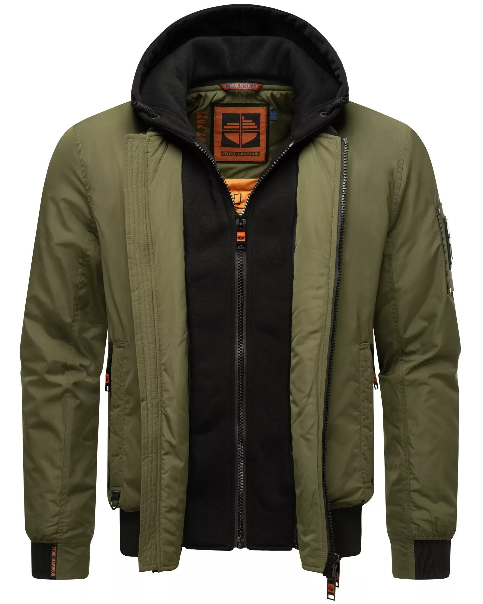 Stone Harbour Bomberjacke "Hoobo", mit Kapuze, Stylische Herren Fliegerjack günstig online kaufen