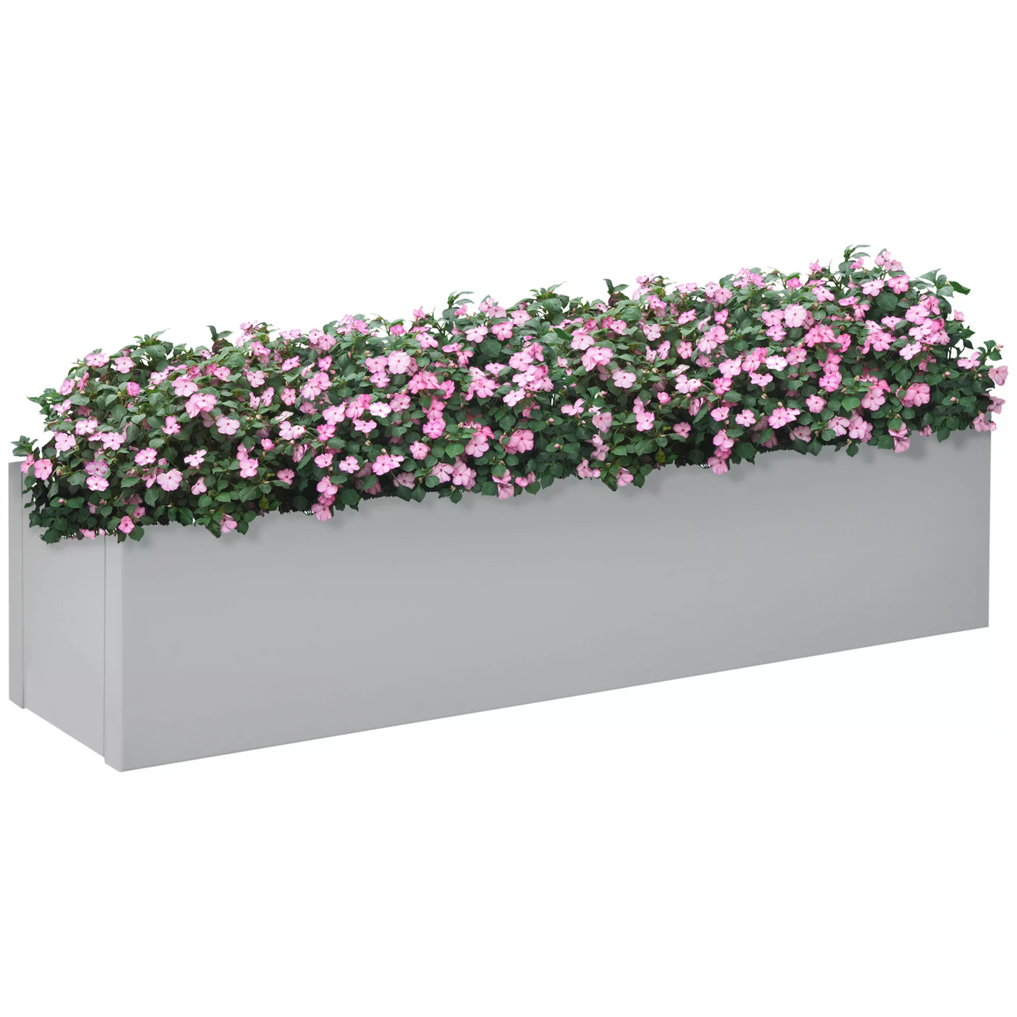 Outsunny Pflanzkübel Kräuterkübel Blumentopf Stahl 91x22x22cm grau für Balk günstig online kaufen