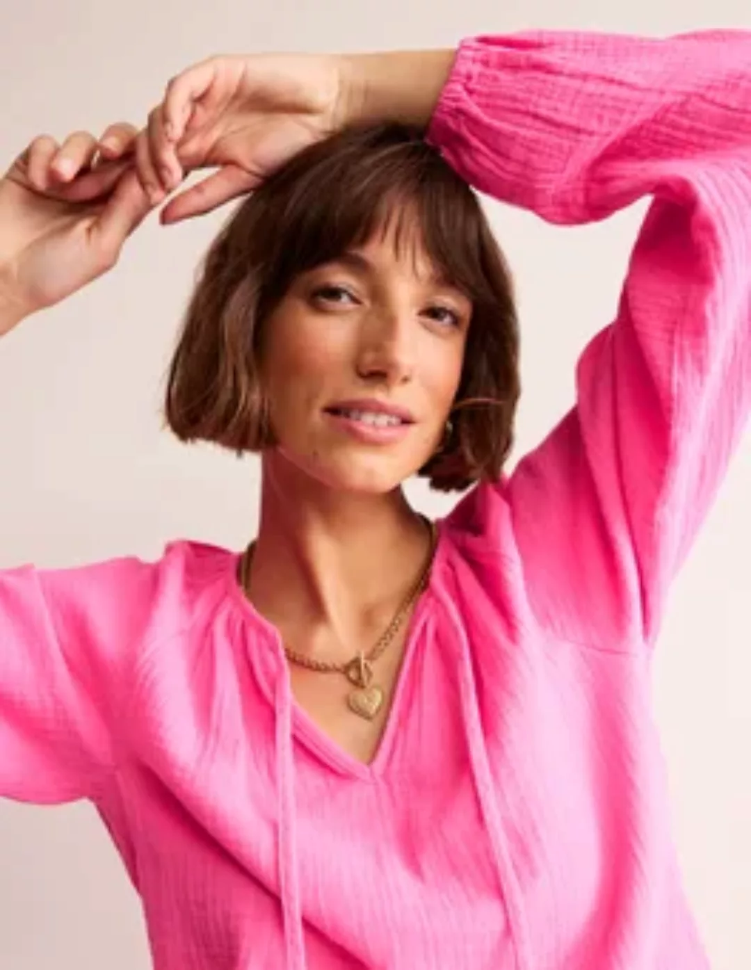 Serena Doppeltuch-Bluse Damen Boden, Sangria Sunset Pink günstig online kaufen