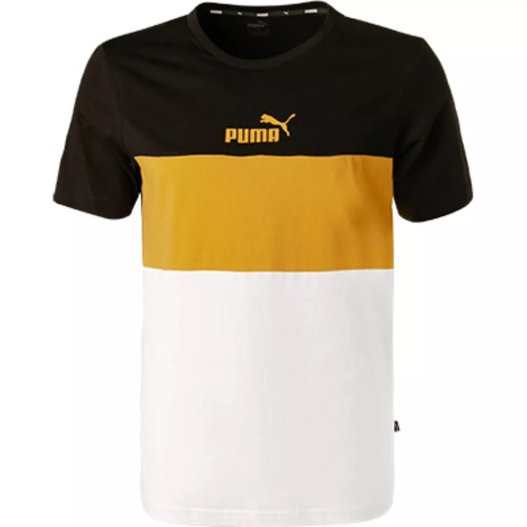 Puma Essential+colorblock Kurzarm T-shirt 2XL Puma Black / Mineral Yellow günstig online kaufen