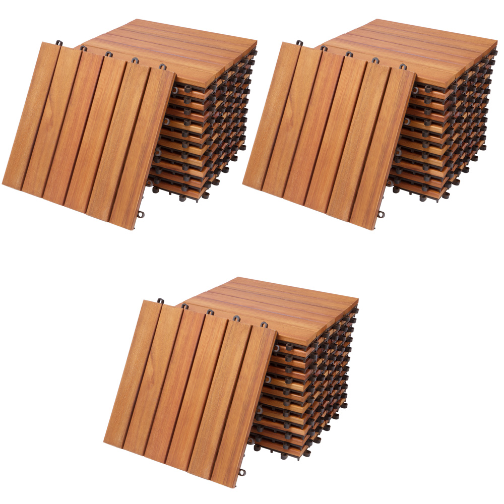 Holzfliese Eukalyptusholz 33er-Set 30x30cm günstig online kaufen