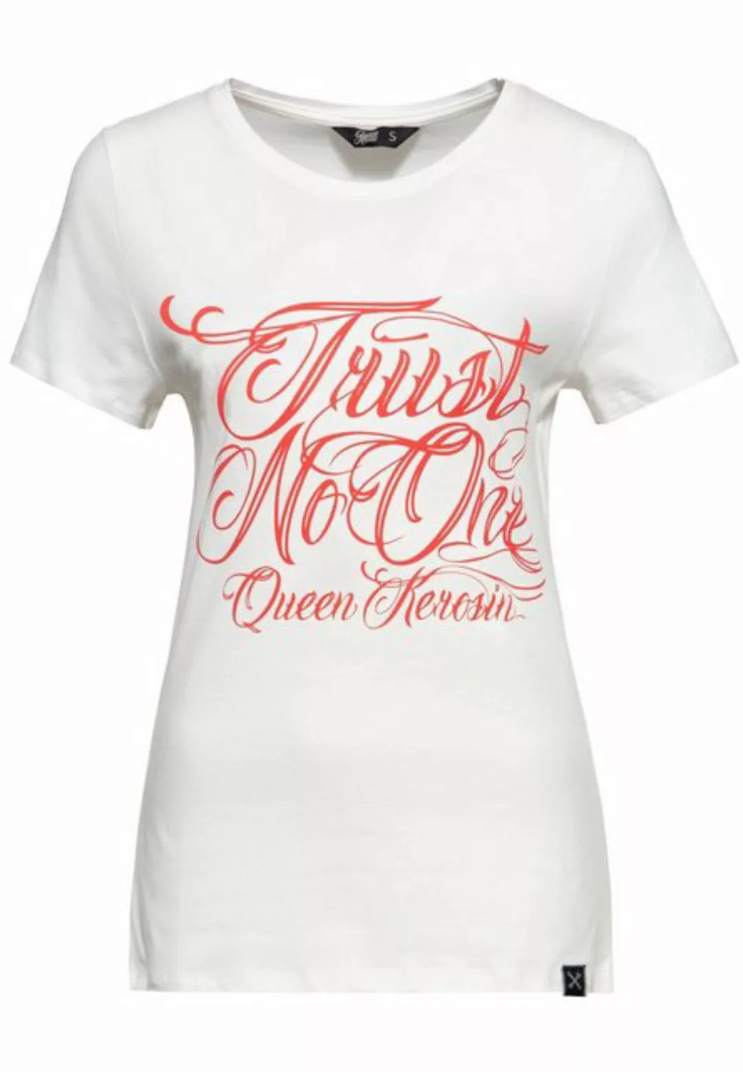 QueenKerosin Print-Shirt Trust no One (1-tlg) mit Statement Front Print günstig online kaufen