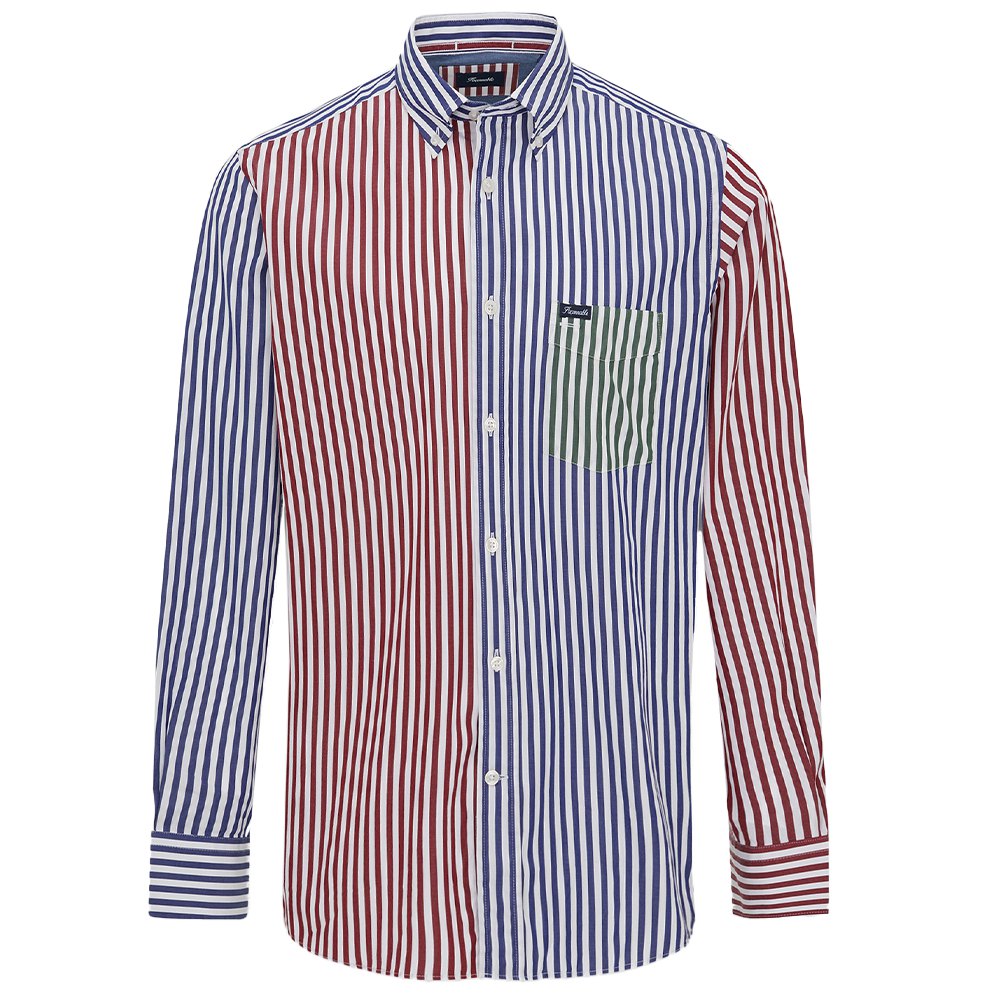 FaÇonnable Club Bd Asymetric Multi Wide Stripe Shirt XL Navy / Dk Red günstig online kaufen