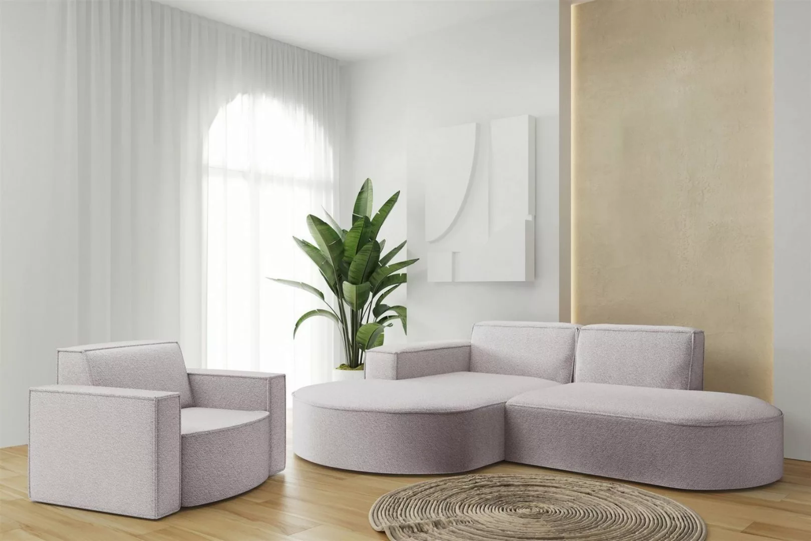 Fun Möbel Polstergarnitur Sofaset Designerecksofa PALMA XS plus Sessel in S günstig online kaufen