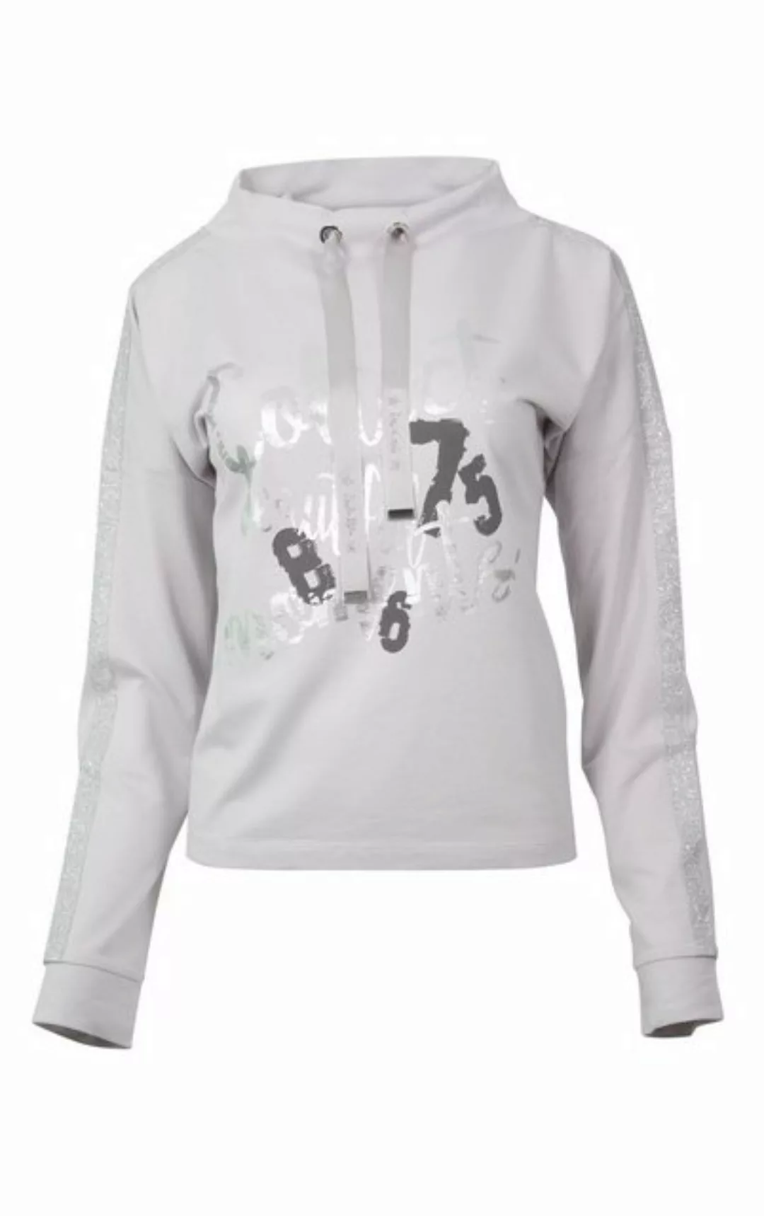 Passioni Langarmshirt Sweatshirt mit Statementprint sportiver Schnitt, Fron günstig online kaufen