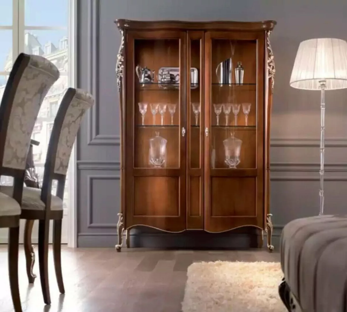 JVmoebel Vitrine Italienische Luxus Holz Möbel Klassische Stil Vitrine Wohn günstig online kaufen