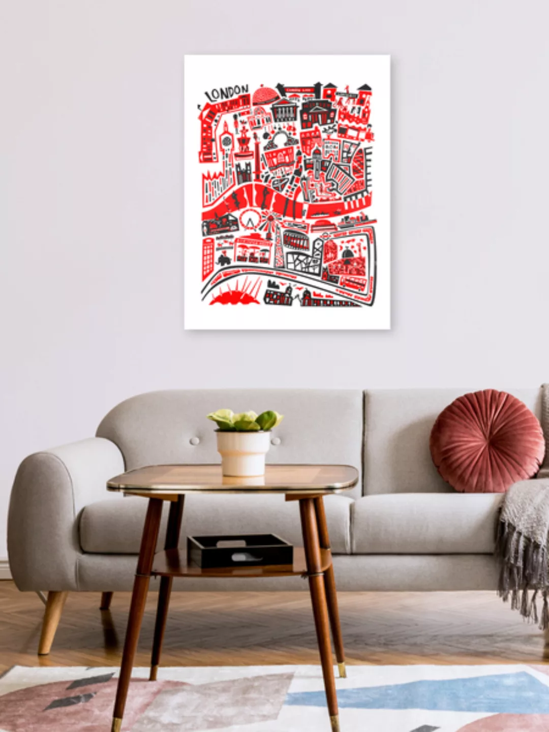 Poster / Leinwandbild - London Map günstig online kaufen