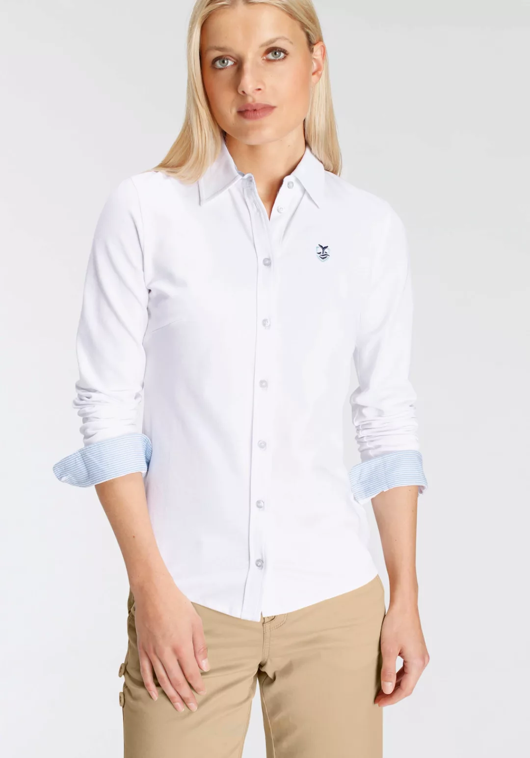 DELMAO Shirtbluse mit Polokragen und Kontrastdetails ---NEUE MARKE! günstig online kaufen