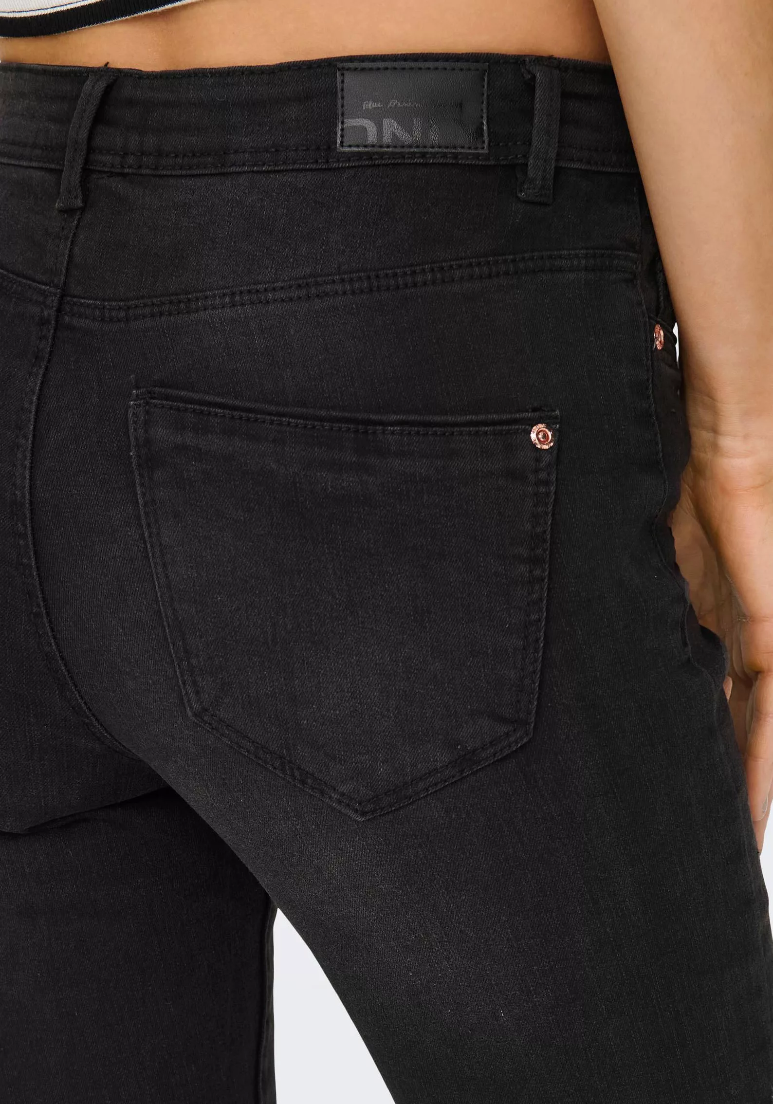 Only Damen Jeans ONLWAUW MID SK BJ1097 Skinny Fit - Schwarz - Washed Black günstig online kaufen