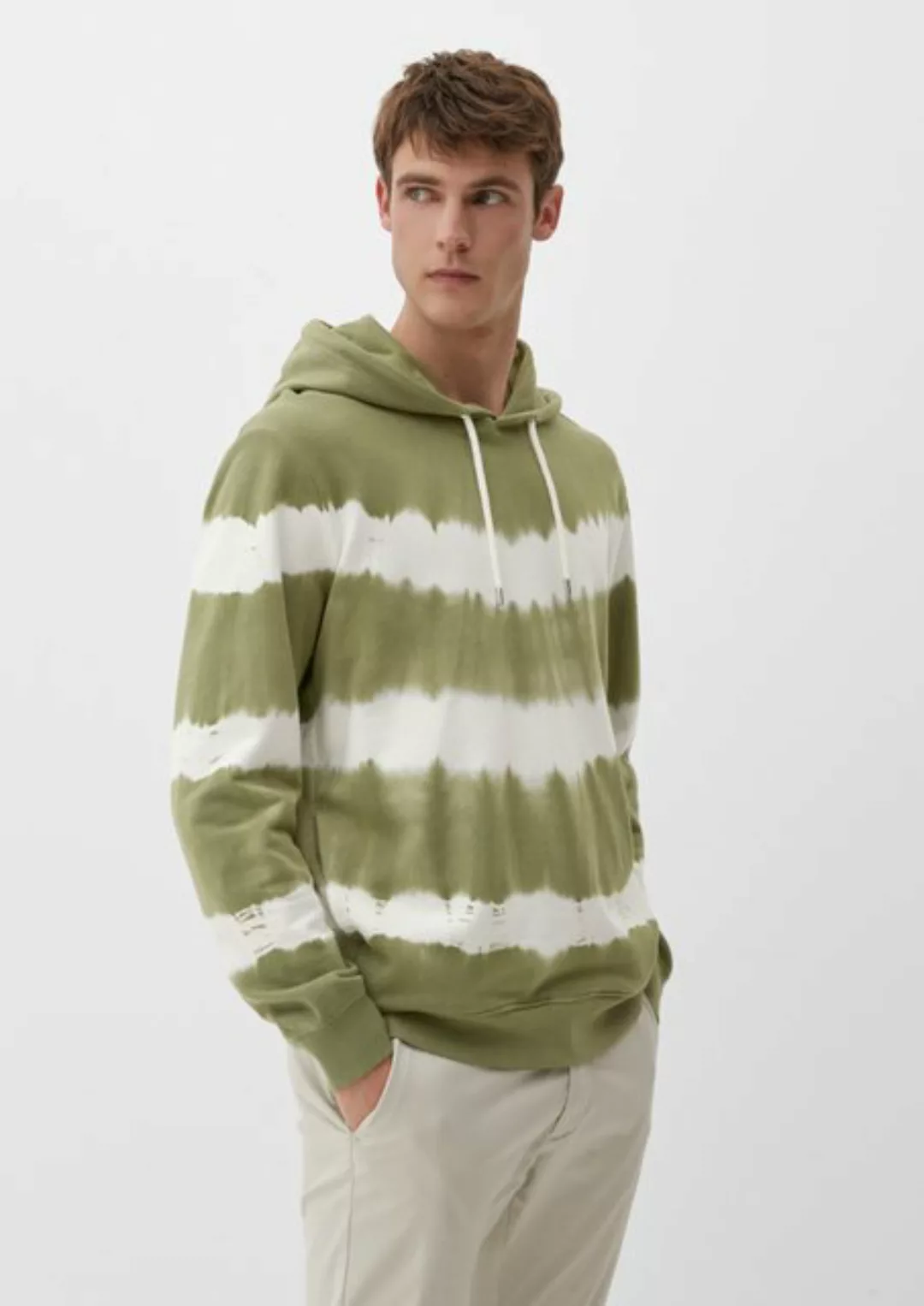 s.Oliver Sweatshirt Hoodie mit Streifenmuster Garment Dye günstig online kaufen