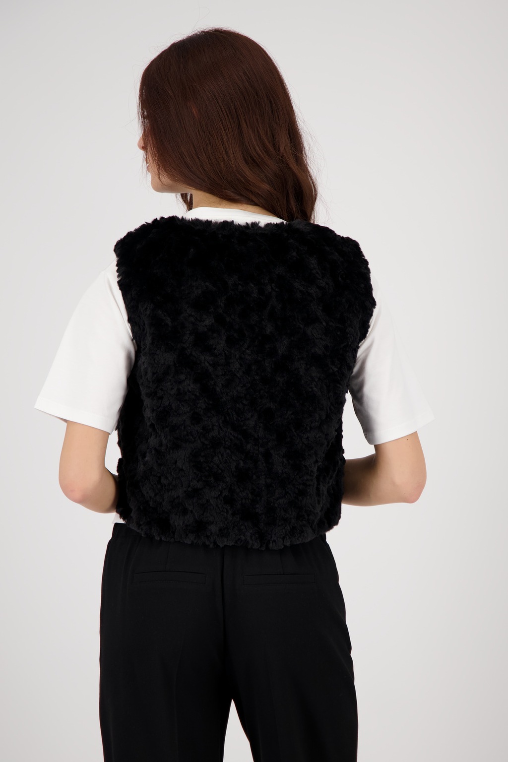 Monari Fellimitatweste "Weste fake fur", Mit Rundhalsausschnitt günstig online kaufen