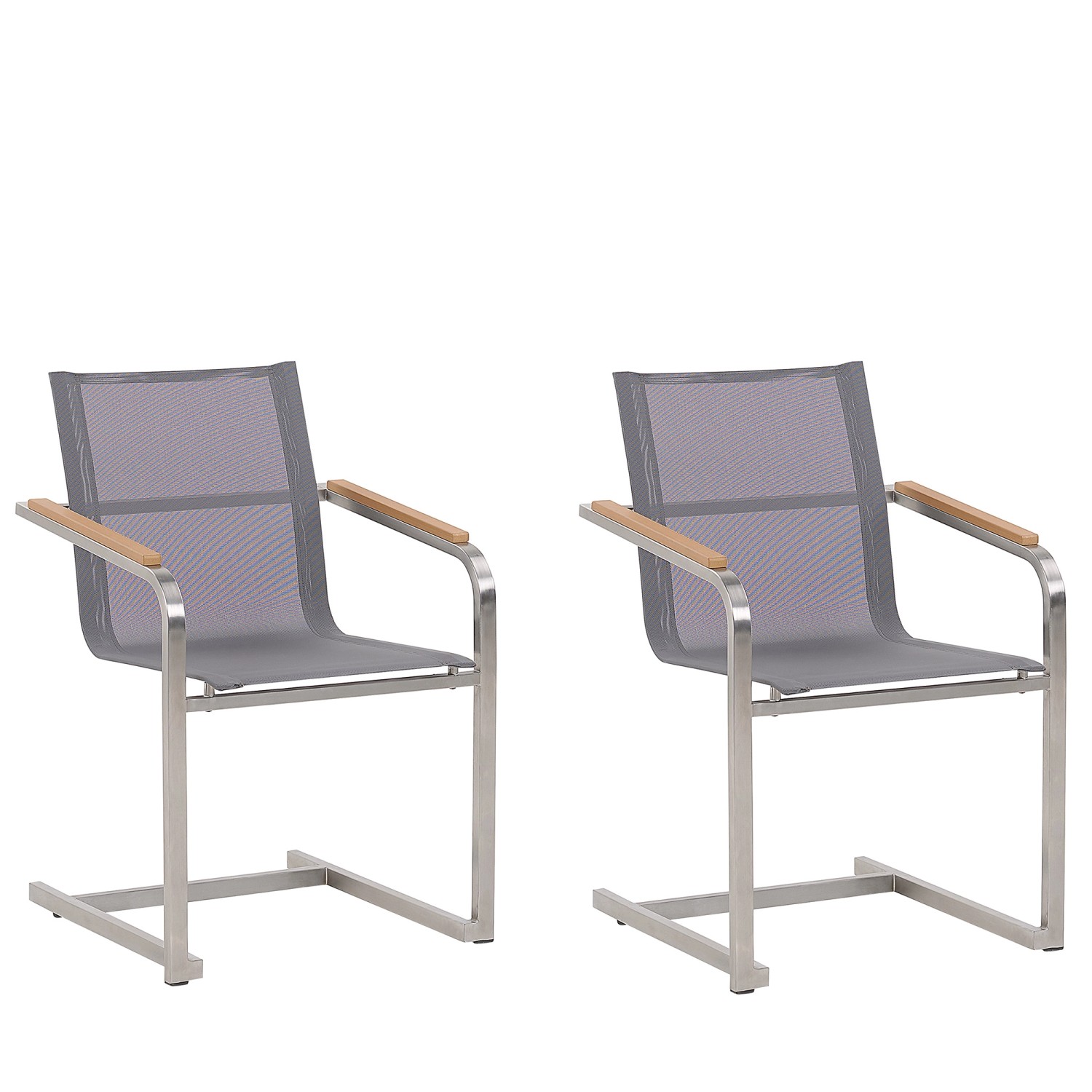 Beliani Gartenstuhl Grau Silber 55x56x85 günstig online kaufen