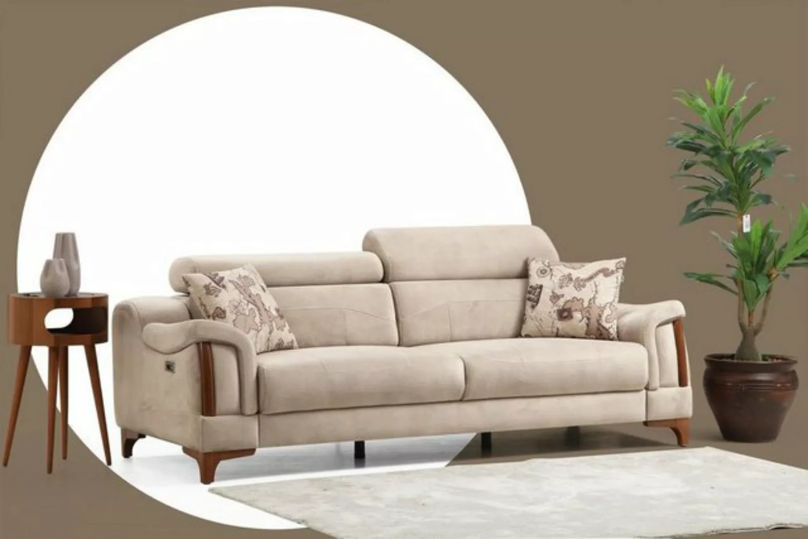 JVmoebel 3-Sitzer Sofa Wohnzimmer Designer Möbel Modern Polster Textil, 1 T günstig online kaufen