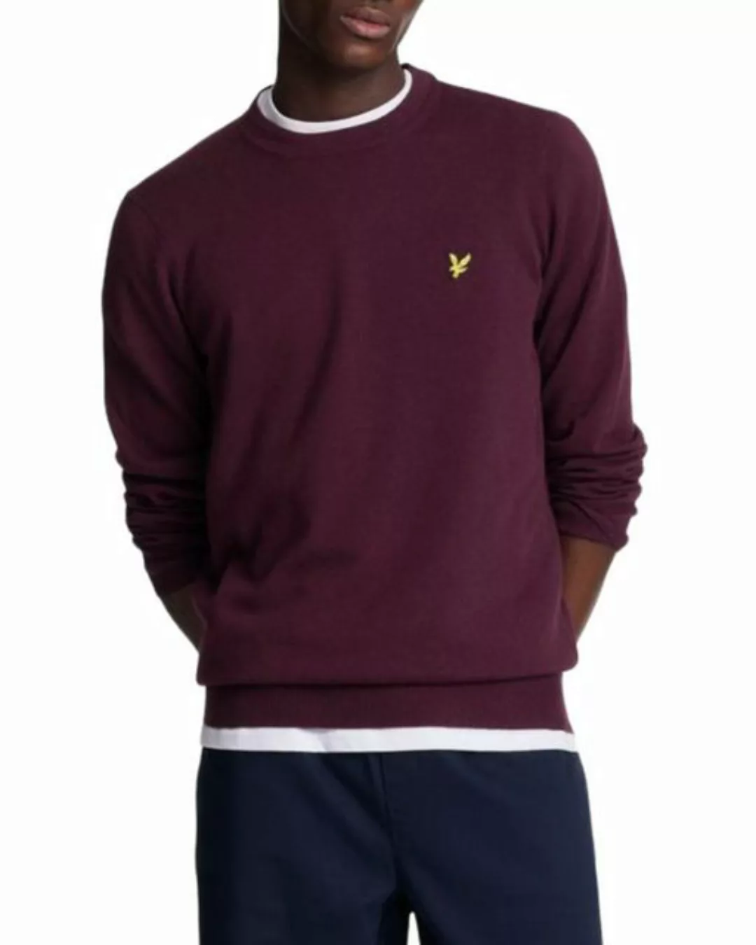 Lyle & Scott Strickpullover Rundhalsausschnitt Aus Baumwoll-Woll-Mischung günstig online kaufen