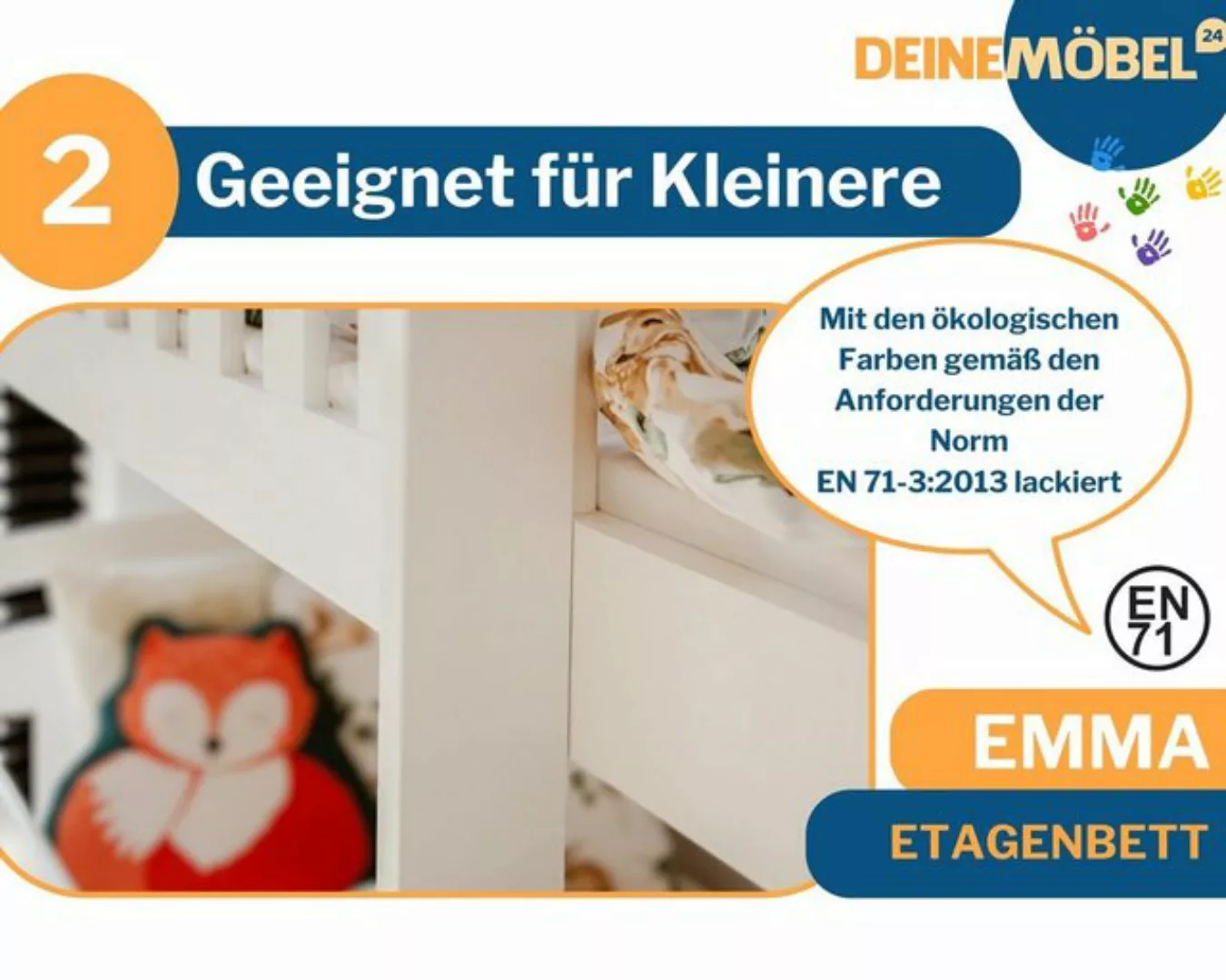 Deine Möbel 24 Etagenbett Hochbett Kinderbett für 2 Kinder EMMA 80x180 90x2 günstig online kaufen