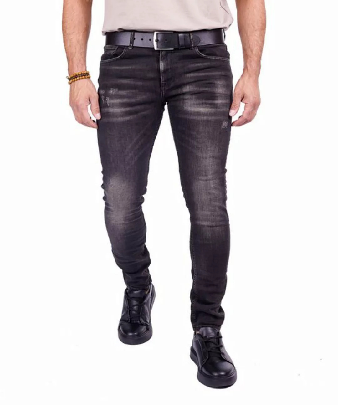 Denim Distriqt Slim-fit-Jeans Herren Basic Slim Fit Jeans mit stretch Schwa günstig online kaufen