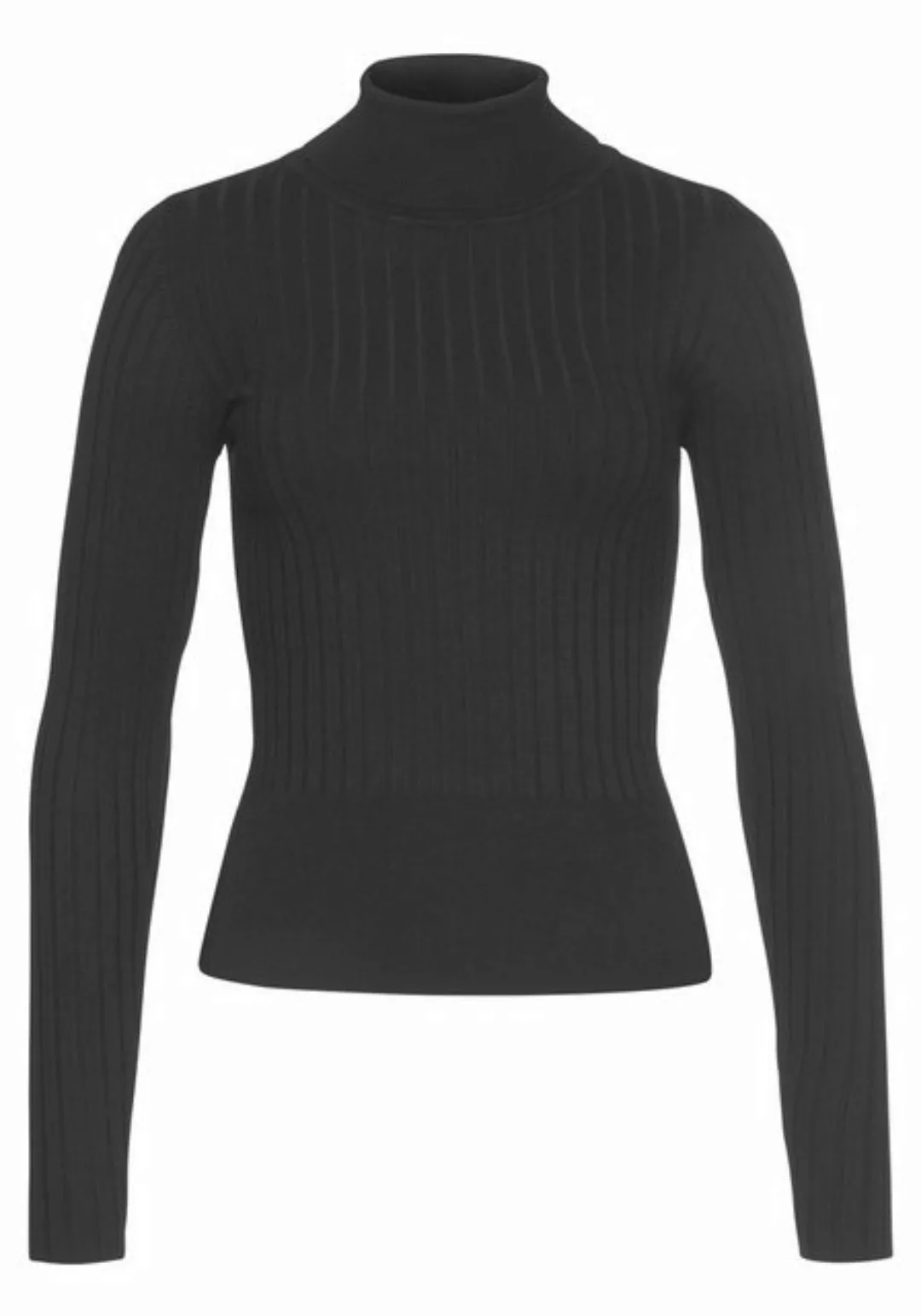 LASCANA Rollkragenpullover, aus weichem Rippstrick, figurbetonter Strickpul günstig online kaufen