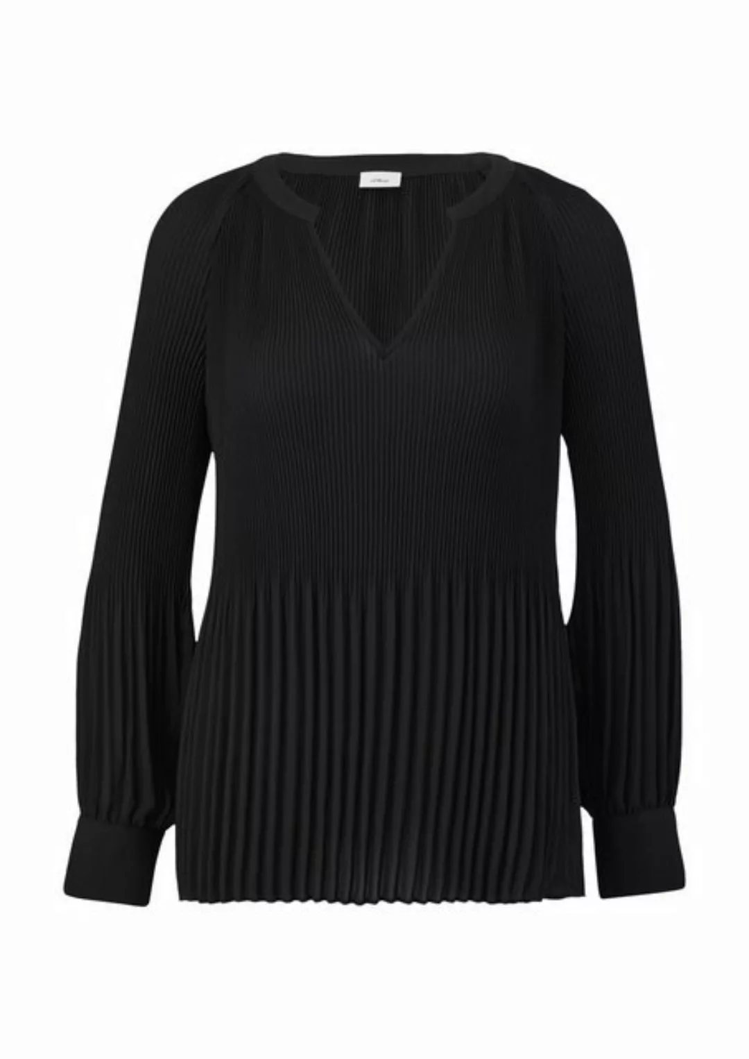 s.Oliver BLACK LABEL Langarmbluse Bluse mit Plissée-Struktur günstig online kaufen