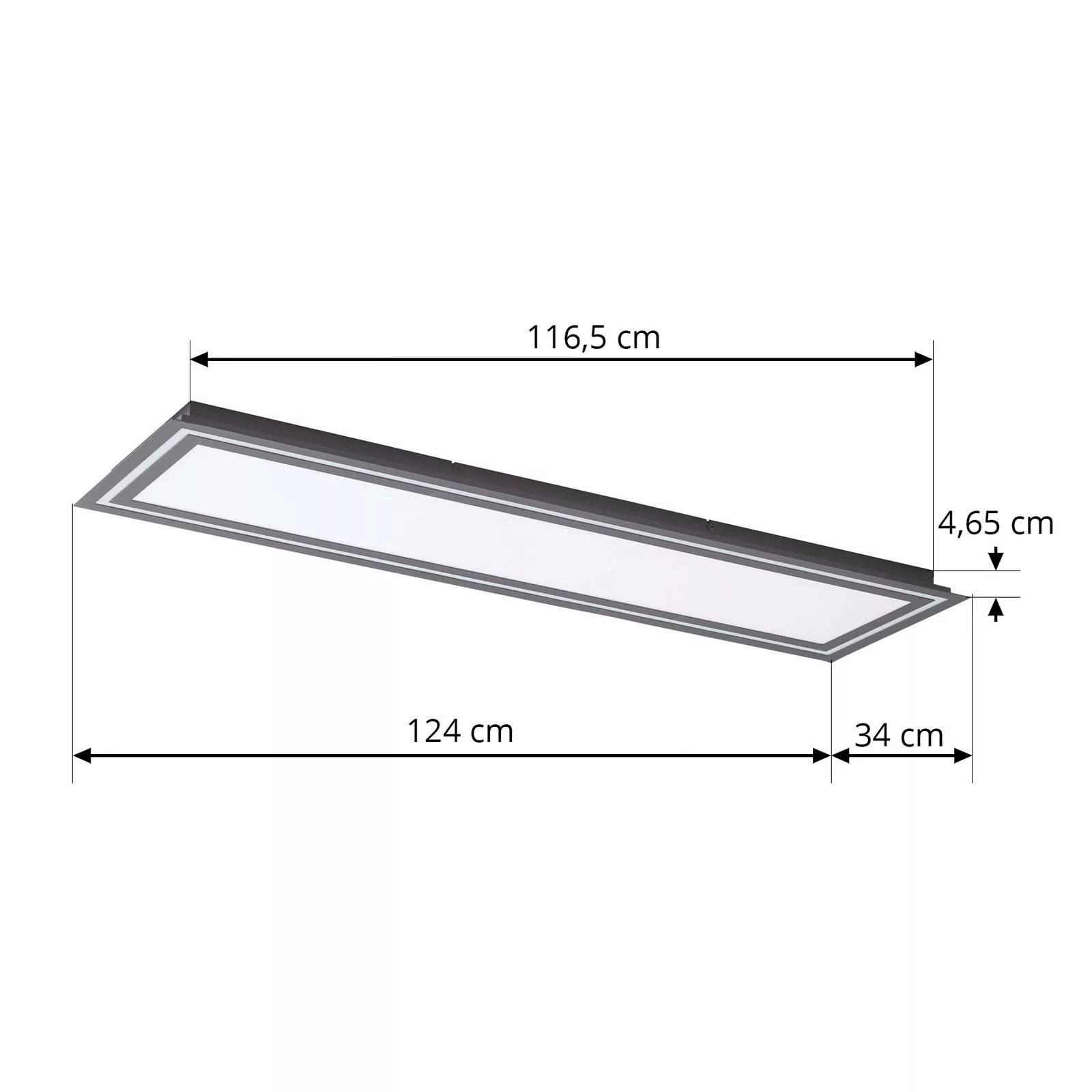 Lucande Leicy LED-Deckenlampe RGBW schwarz 124cm günstig online kaufen