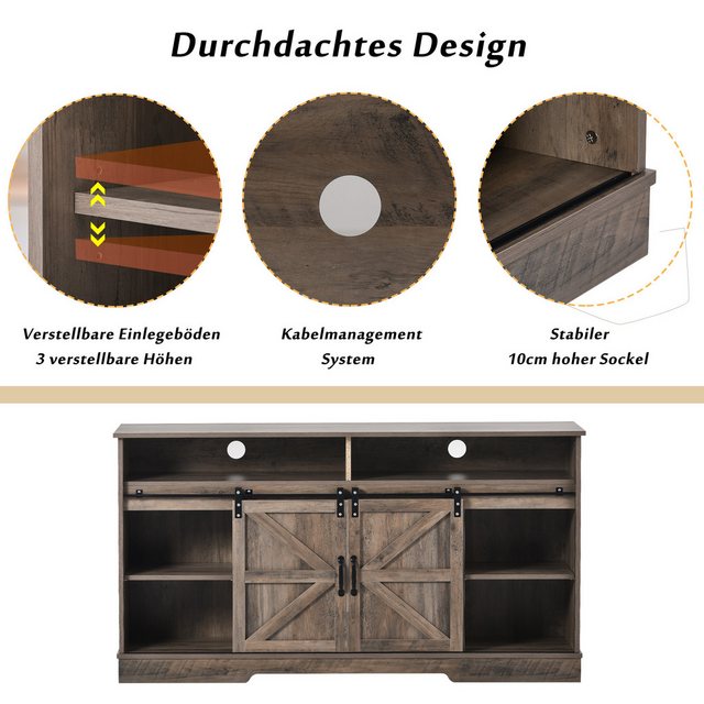 OKWISH TV-Schrank TV Schrank Fernsehschrank Sideboard (Bauernhaus Design, I günstig online kaufen