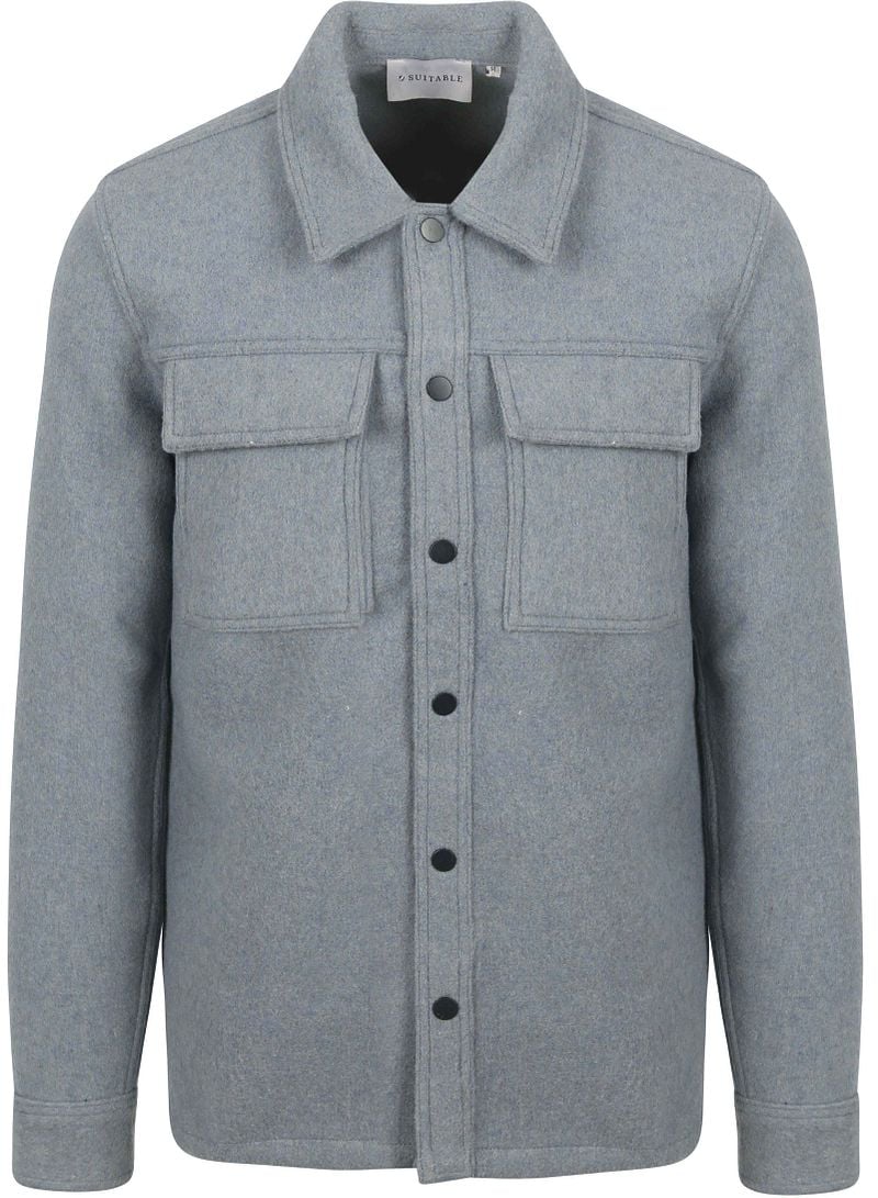 Suitable Overshirt Wool Blend Blau - Größe XXL günstig online kaufen