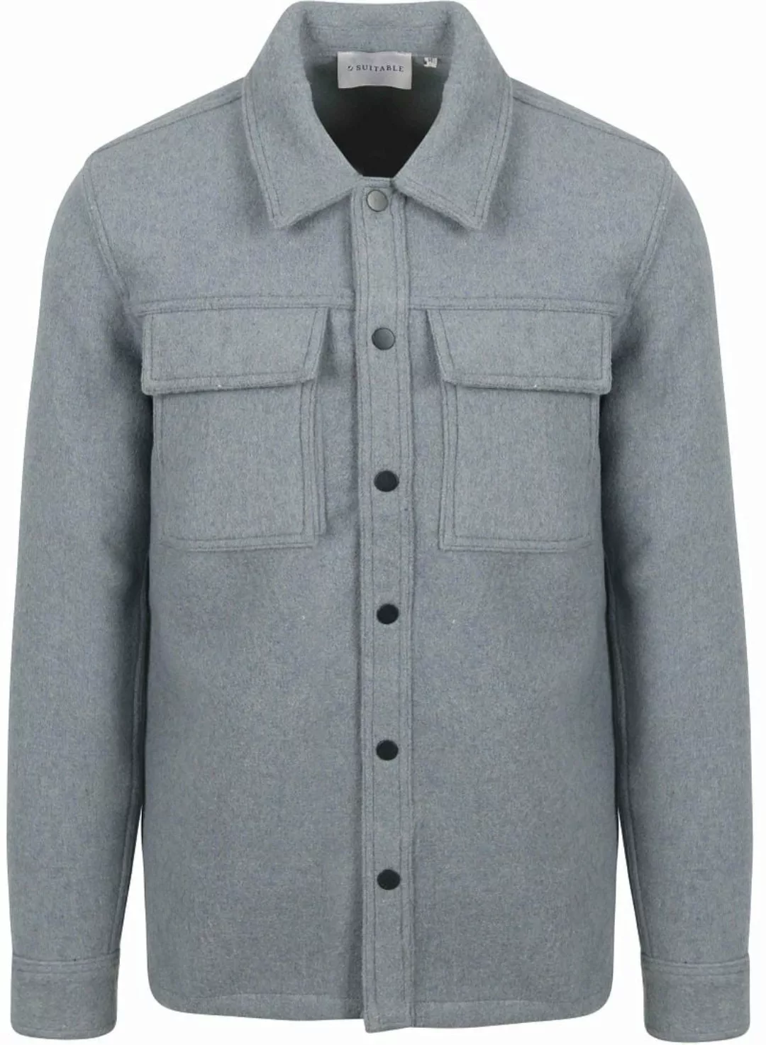 Suitable Overshirt Wool Blend Blau - Größe M günstig online kaufen