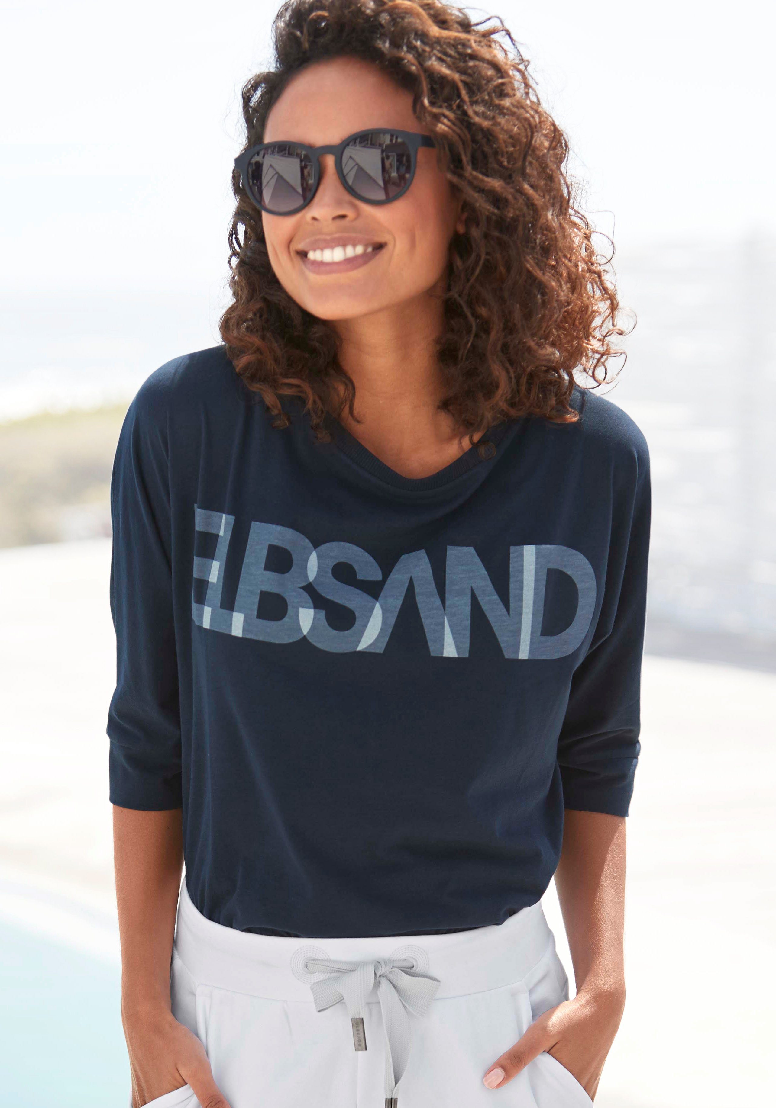 Elbsand 3/4-Arm-Shirt, mit Logodruck, Baumwoll-Mix, lockere Passform günstig online kaufen