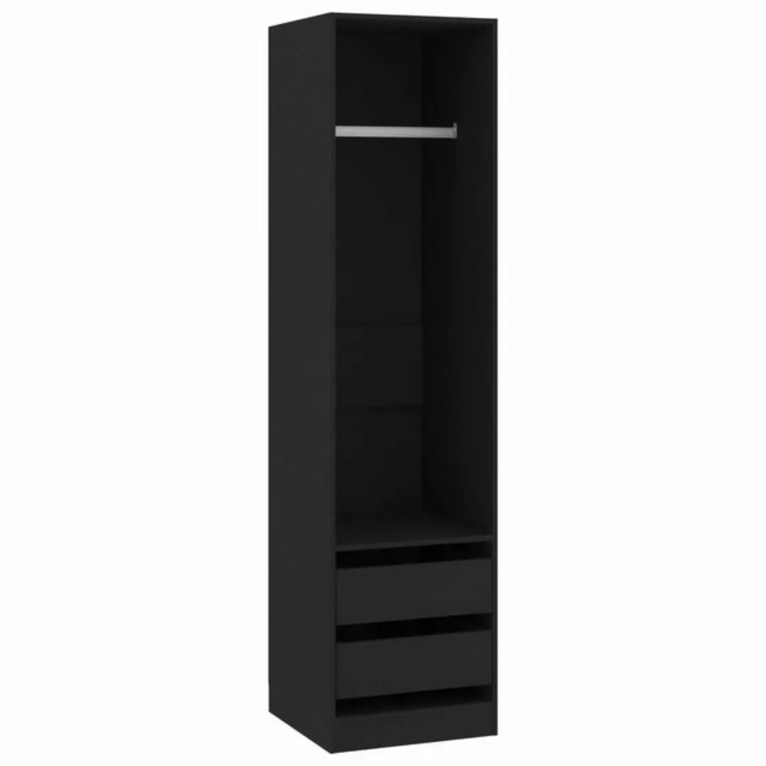 furnicato Kleiderschrank mit Schubladen Schwarz 50x50x200cm Holzwerkstoff ( günstig online kaufen