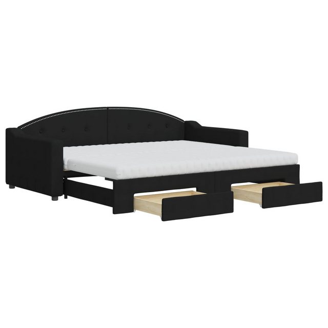 vidaXL Gästebett Gästebett Tagesbett Ausziehbar mit Schubladen Schwarz 90x2 günstig online kaufen