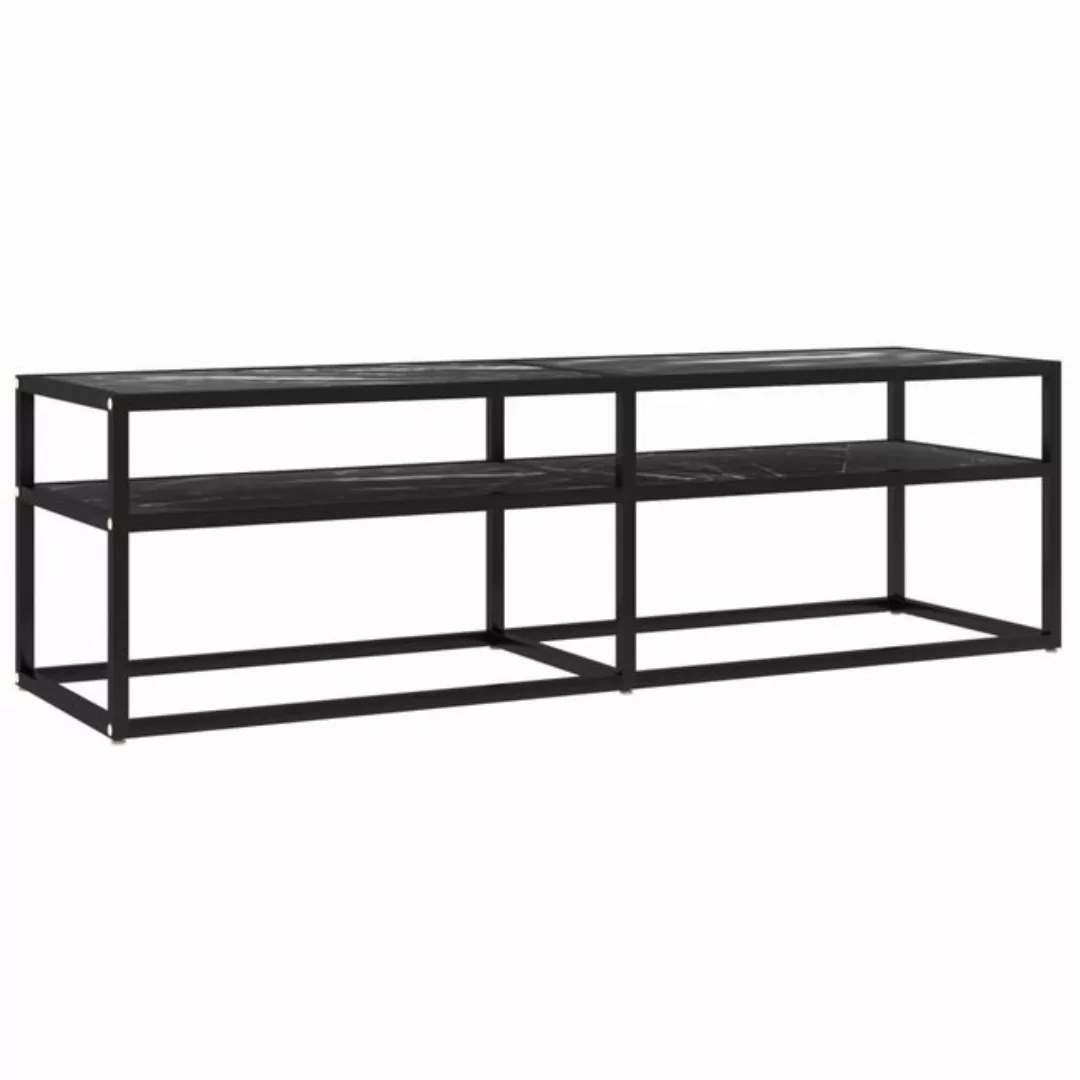 furnicato TV-Schrank Schwarz Marmor-Optik 140x40x40,5 cm Hartglas (1-St) günstig online kaufen