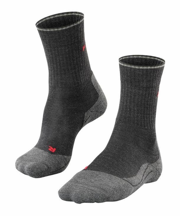 FALKE TK2 Wool Silk Damen Wandersocken, 41-42, Grau, Schurwolle, 16356-3080 günstig online kaufen