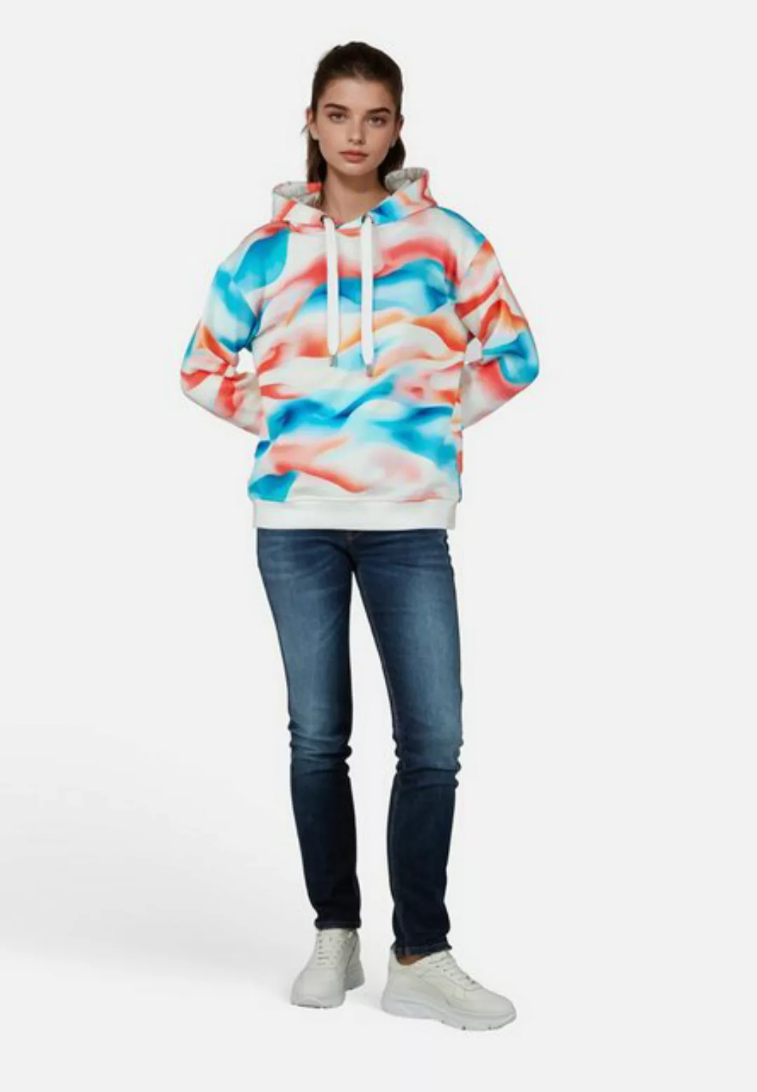 salzhaut Kapuzenpullover Damen Hoodie Töhn mit All-Over-Print Wellen - Mode günstig online kaufen