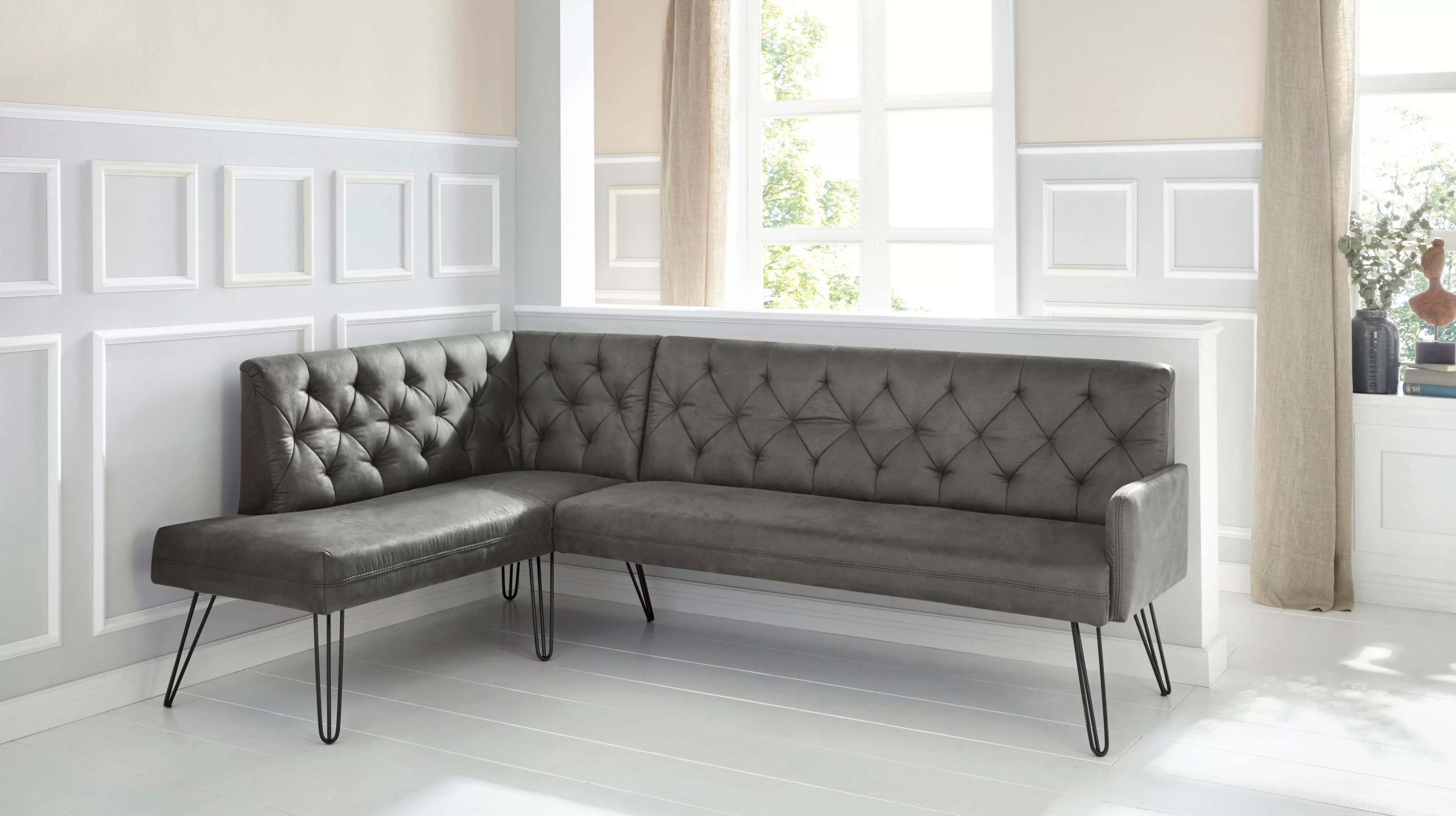 exxpo - sofa fashion Eckbank "Doppio, Chesterfield Optik, komfortabel und b günstig online kaufen