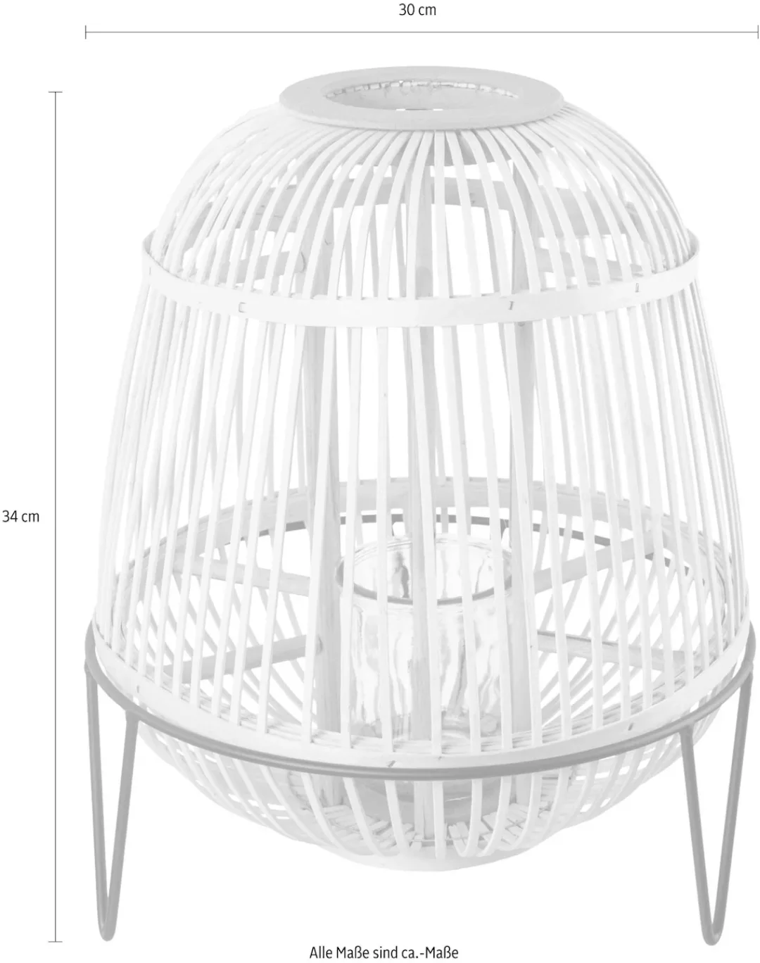 andas Windlicht »TROMSO«, aus Bambus, mit Glaseinsatz, mit Metallfüßen, Höh günstig online kaufen