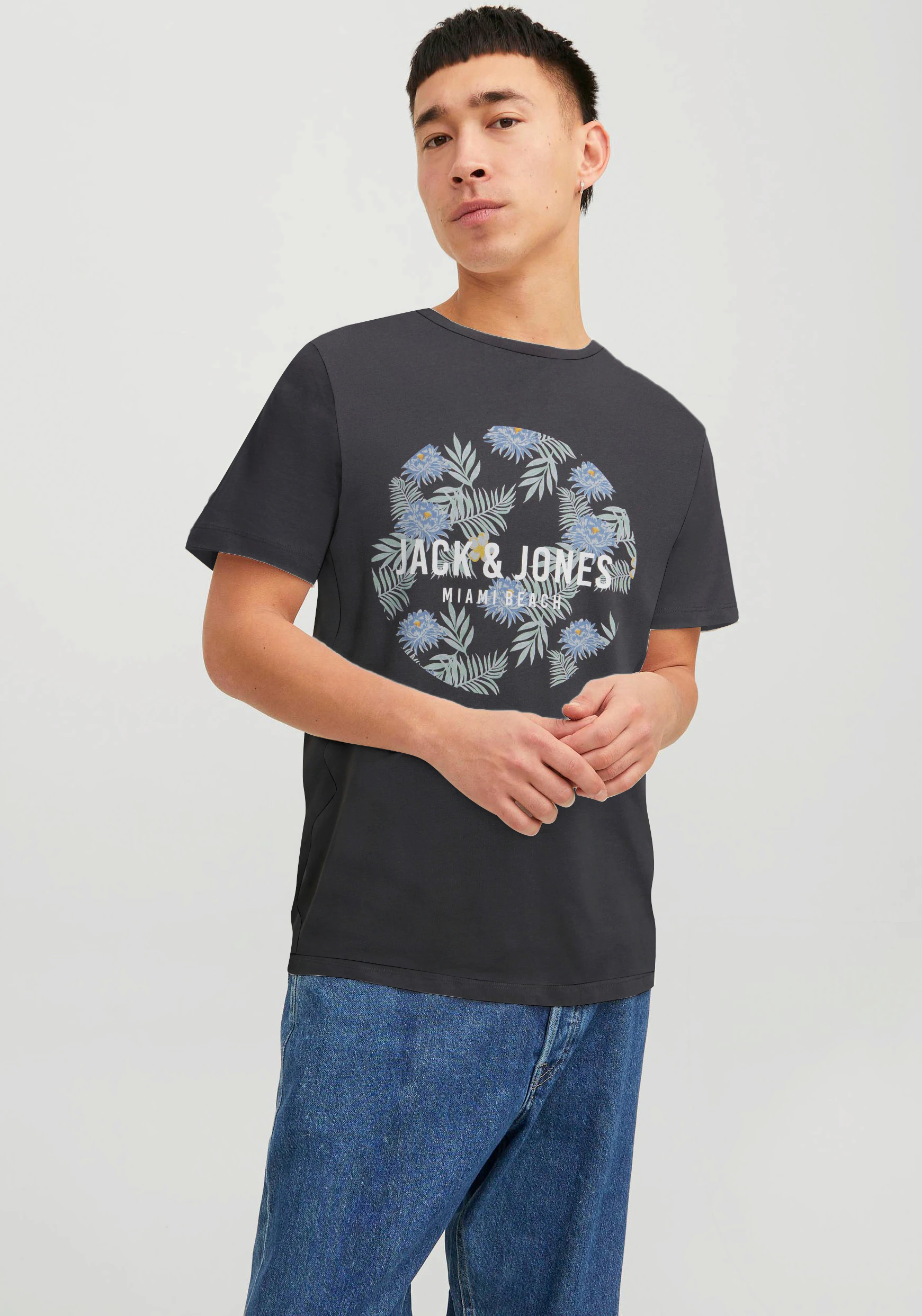 Jack & Jones Rundhalsshirt "JJBECS SHAPE TEE SS CREW NECK" günstig online kaufen