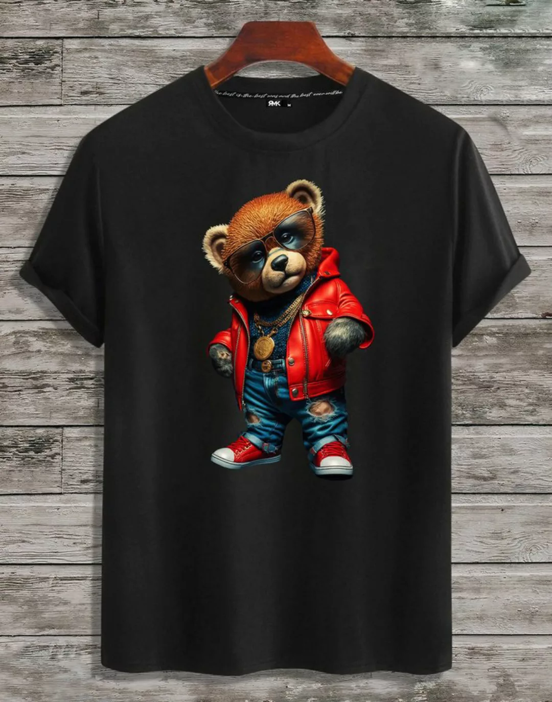 RMK T-Shirt Herren Shirt Sommer Teddybär Bär Bear aus Baumwolle günstig online kaufen